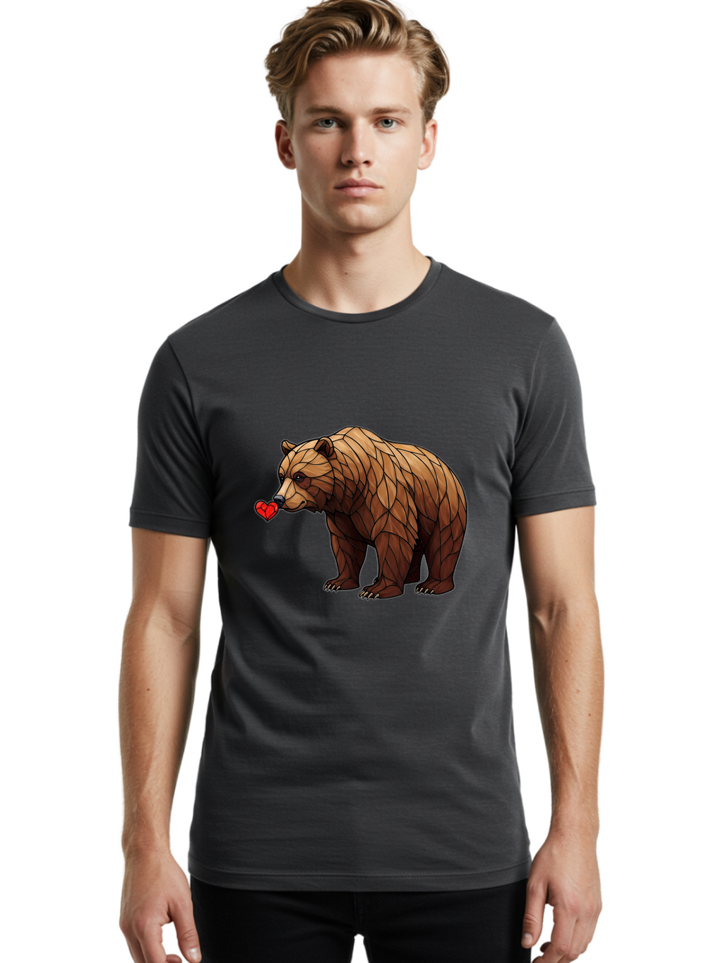 Brown-Bear-With-Heart Men'S Graphic Tee, 100% Cotton, Comfortable Casual Summer Wear, Machine Washable, Vintage Camera, Old Camera, Antique Camera, Black Camera, Classic Photography, Photography Equipment, Nostalgic Device, Film Camera, Bae929