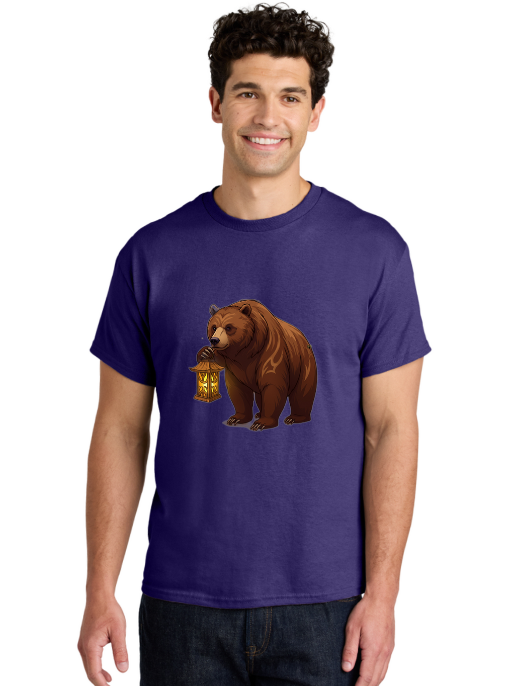 Brown-Bear-With-Lantern Men'S Graphic Tee, 100% Cotton, Comfortable Casual Summer Wear, Machine Washable, Vintage Camera, Old Camera, Antique Camera, Black Camera, Classic Photography, Photography Equipment, Nostalgic Device, Film Camera, Bae930