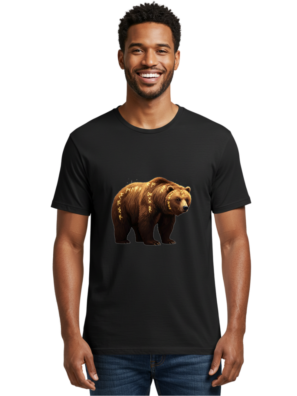 Brown-Bear-With-Runic-Symbols Men'S Graphic Tee, 100% Cotton, Comfortable Casual Summer Wear, Machine Washable, Vintage Camera, Old Camera, Antique Camera, Black Camera, Classic Photography, Photography Equipment, Nostalgic Device, Bae931