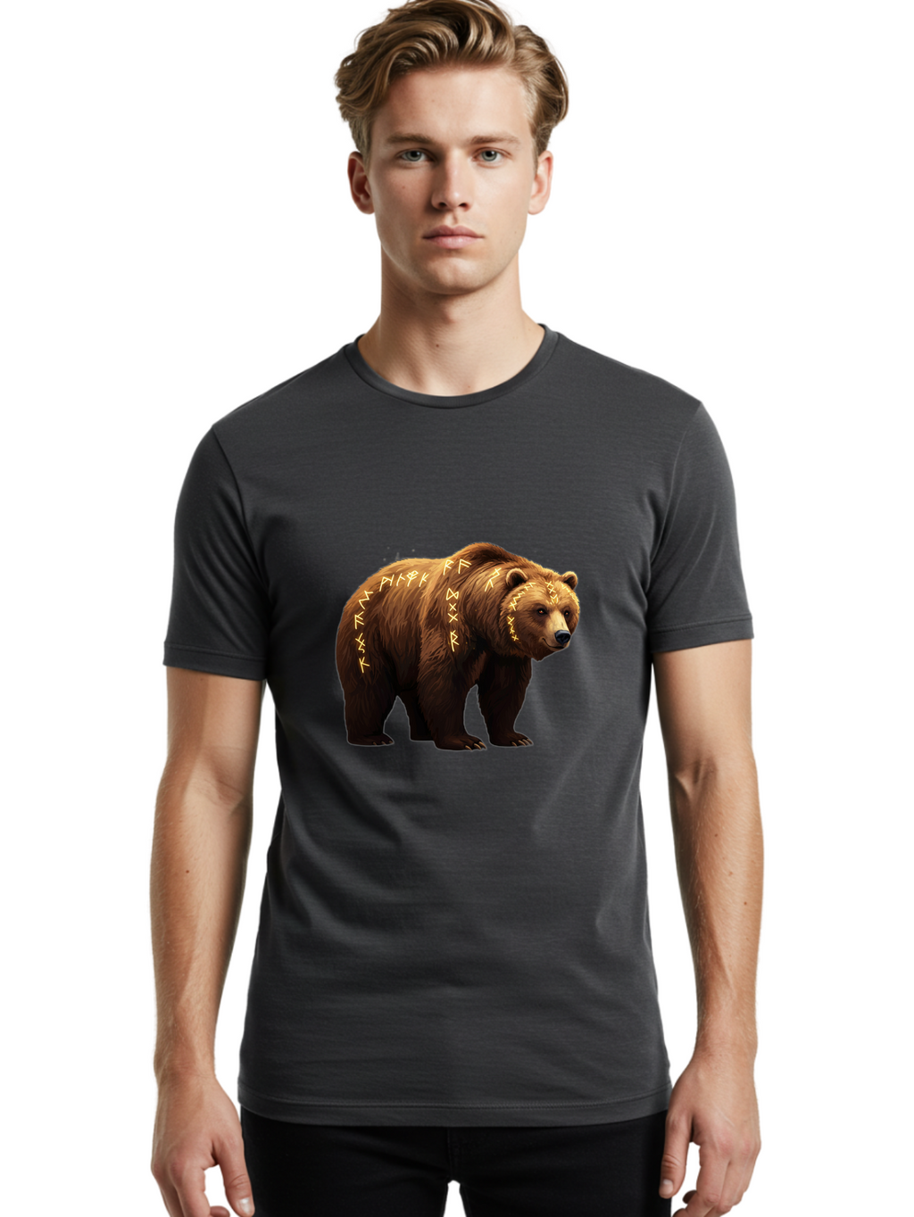Brown-Bear-With-Runic-Symbols Men'S Graphic Tee, 100% Cotton, Comfortable Casual Summer Wear, Machine Washable, Vintage Camera, Old Camera, Antique Camera, Black Camera, Classic Photography, Photography Equipment, Nostalgic Device, Bae931