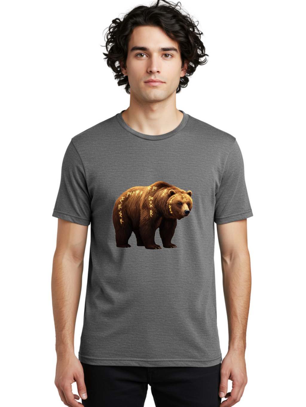 Brown-Bear-With-Runic-Symbols Men'S Graphic Tee, 100% Cotton, Comfortable Casual Summer Wear, Machine Washable, Vintage Camera, Old Camera, Antique Camera, Black Camera, Classic Photography, Photography Equipment, Nostalgic Device, Bae931