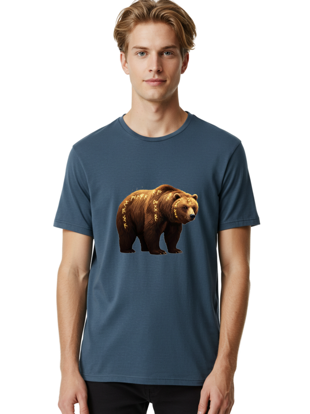 Brown-Bear-With-Runic-Symbols Men'S Graphic Tee, 100% Cotton, Comfortable Casual Summer Wear, Machine Washable, Vintage Camera, Old Camera, Antique Camera, Black Camera, Classic Photography, Photography Equipment, Nostalgic Device, Bae931