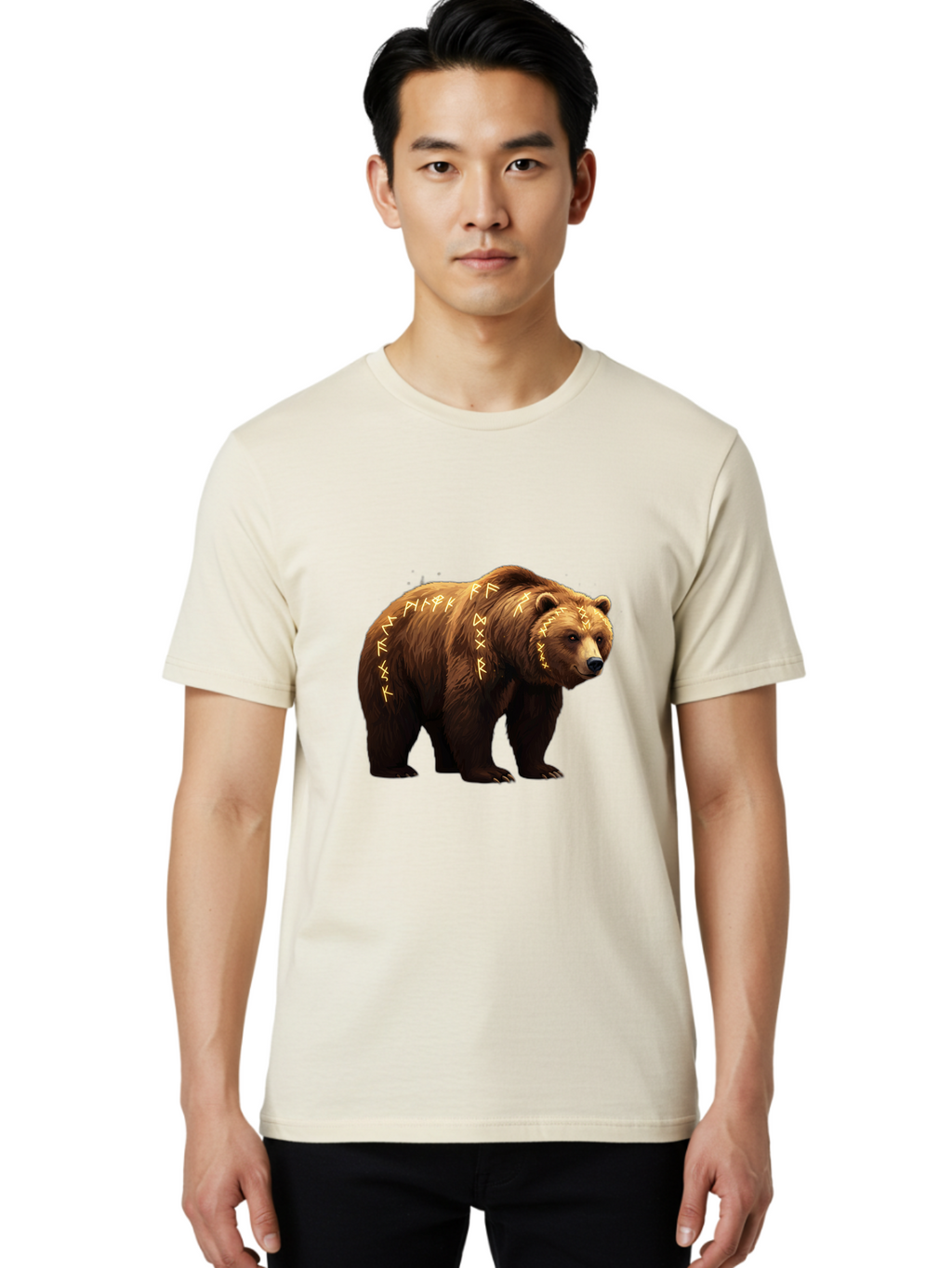 Brown-Bear-With-Runic-Symbols Men'S Graphic Tee, 100% Cotton, Comfortable Casual Summer Wear, Machine Washable, Vintage Camera, Old Camera, Antique Camera, Black Camera, Classic Photography, Photography Equipment, Nostalgic Device, Bae931