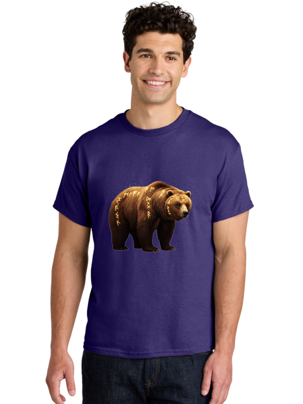 Brown-Bear-With-Runic-Symbols Men'S Graphic Tee, 100% Cotton, Comfortable Casual Summer Wear, Machine Washable, Vintage Camera, Old Camera, Antique Camera, Black Camera, Classic Photography, Photography Equipment, Nostalgic Device, Bae931