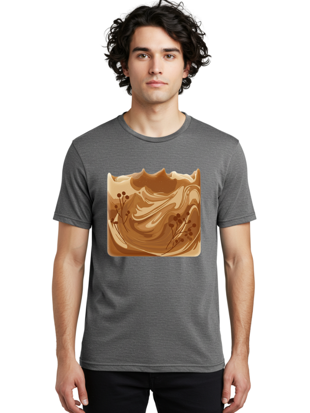 Brown-Swirl-Soap Men'S Graphic Tee, 100% Cotton, Comfortable Casual Summer Wear, Machine Washable, Vintage Camera, Old Camera, Antique Camera, Black Camera, Classic Photography, Photography Equipment, Nostalgic Device, Film Camera, Camera Art Bae934