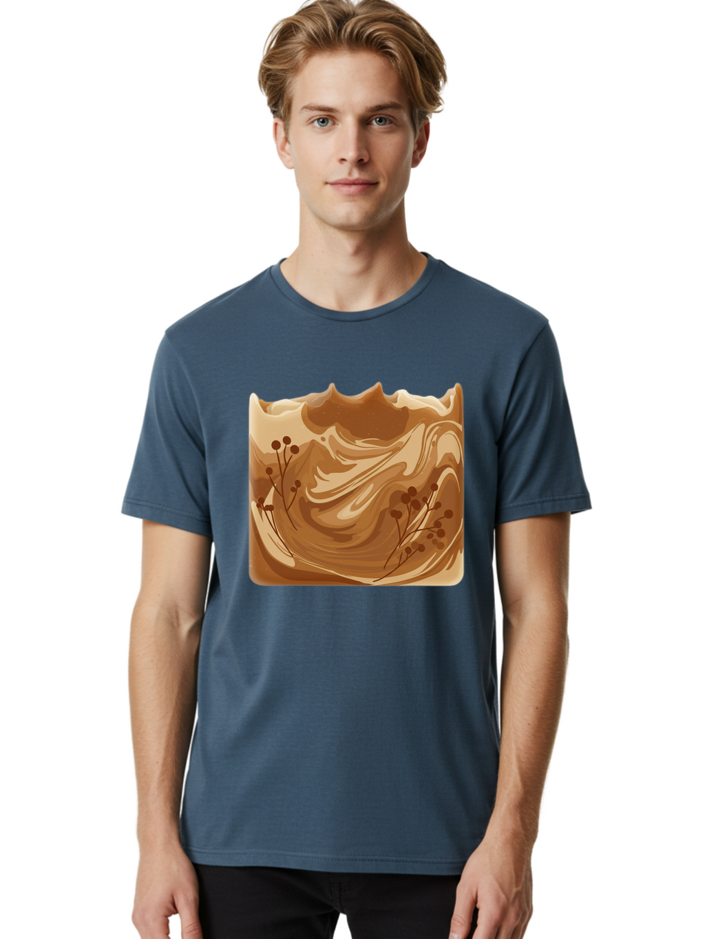 Brown-Swirl-Soap Men'S Graphic Tee, 100% Cotton, Comfortable Casual Summer Wear, Machine Washable, Vintage Camera, Old Camera, Antique Camera, Black Camera, Classic Photography, Photography Equipment, Nostalgic Device, Film Camera, Camera Art Bae934