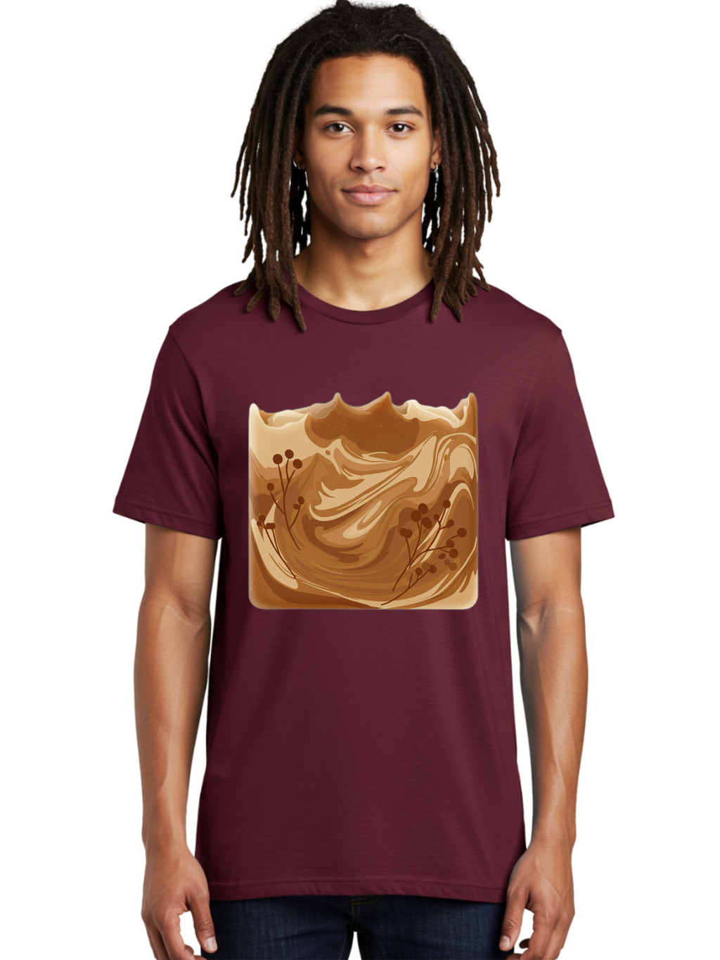 Brown-Swirl-Soap Men'S Graphic Tee, 100% Cotton, Comfortable Casual Summer Wear, Machine Washable, Vintage Camera, Old Camera, Antique Camera, Black Camera, Classic Photography, Photography Equipment, Nostalgic Device, Film Camera, Camera Art Bae934