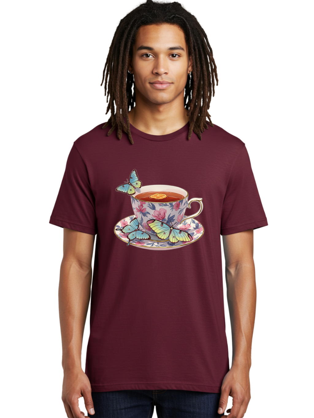 Butterfly-Tea Men'S Graphic Tee, 100% Cotton, Comfortable Casual Summer Wear, Machine Washable, Vintage Camera, Old Camera, Antique Camera, Black Camera, Classic Photography, Photography Equipment, Nostalgic Device, Film Camera, Camera Art Bae943
