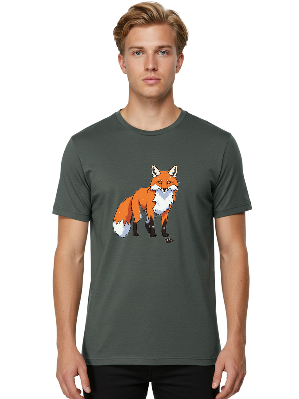 Cartoon-Fox-1 Men'S Graphic Tee, 100% Cotton, Comfortable Casual Summer Wear, Machine Washable, Vintage Camera, Old Camera, Antique Camera, Black Camera, Classic Photography, Photography Equipment, Nostalgic Device, Film Camera, Camera Art Bae950