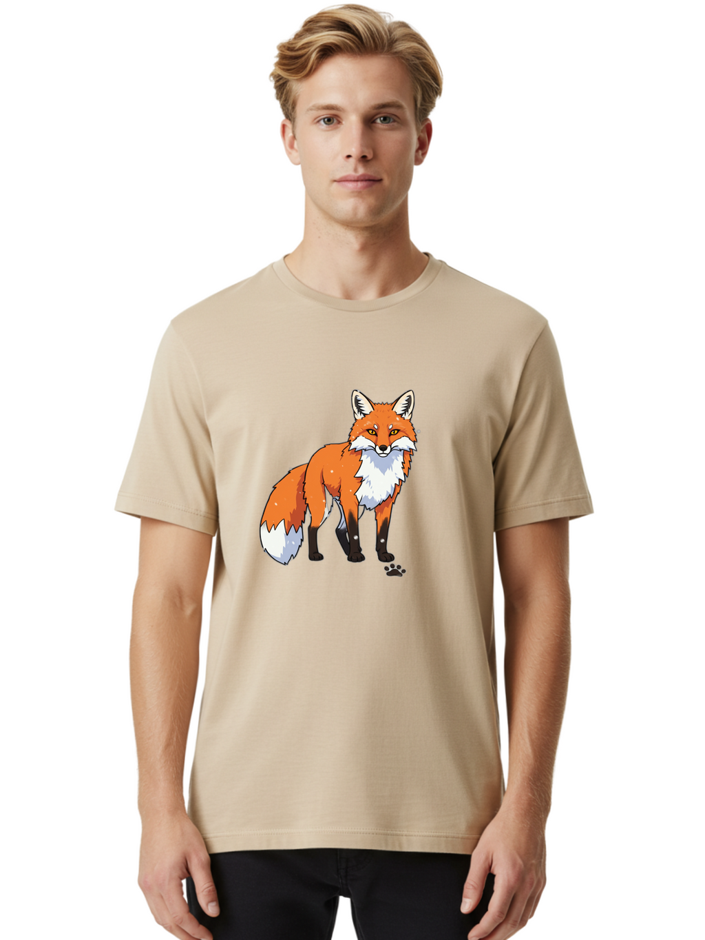 Cartoon-Fox-1 Men'S Graphic Tee, 100% Cotton, Comfortable Casual Summer Wear, Machine Washable, Vintage Camera, Old Camera, Antique Camera, Black Camera, Classic Photography, Photography Equipment, Nostalgic Device, Film Camera, Camera Art Bae950