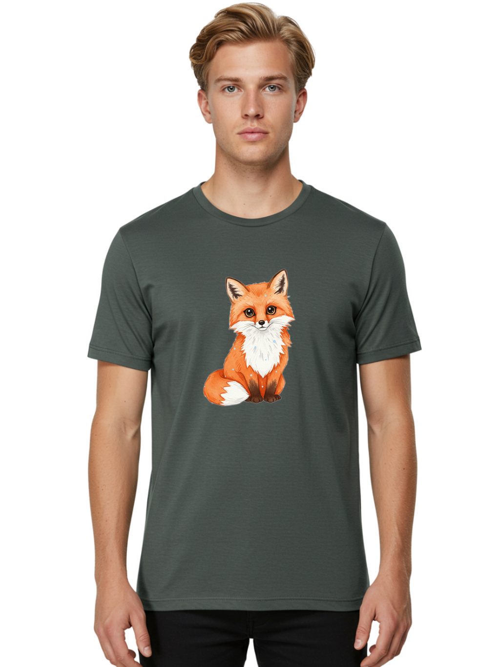 Cartoon-Fox-2 Men'S Graphic Tee, 100% Cotton, Comfortable Casual Summer Wear, Machine Washable, Vintage Camera, Old Camera, Antique Camera, Black Camera, Classic Photography, Photography Equipment, Nostalgic Device, Film Camera, Camera Art Bae951
