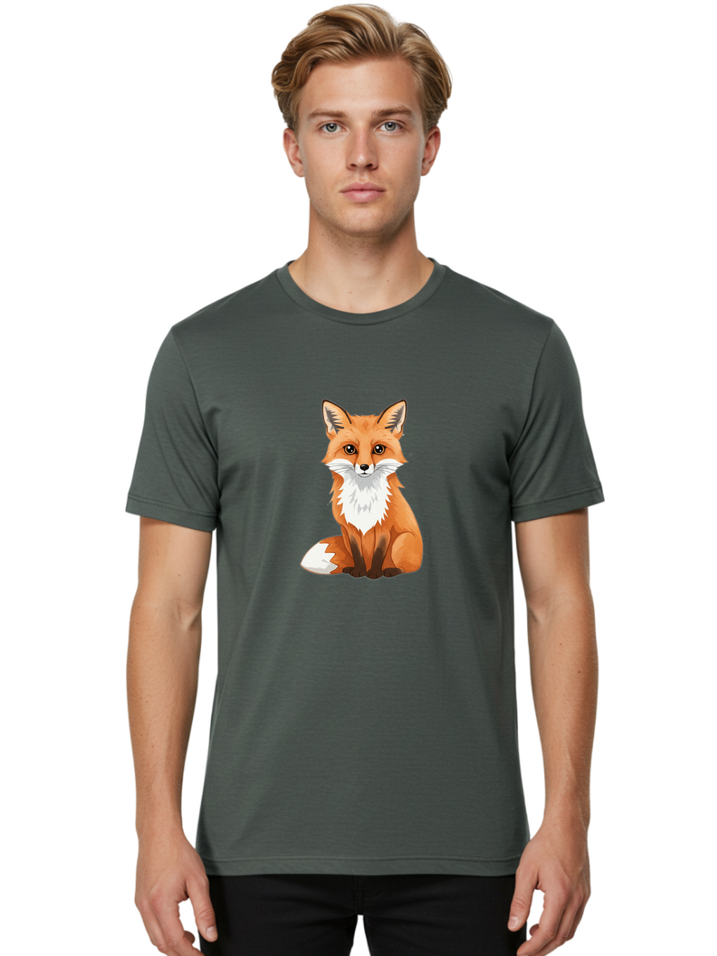 Cartoon-Fox-3 Men'S Graphic Tee, 100% Cotton, Comfortable Casual Summer Wear, Machine Washable, Vintage Camera, Old Camera, Antique Camera, Black Camera, Classic Photography, Photography Equipment, Nostalgic Device, Film Camera, Camera Art Bae952