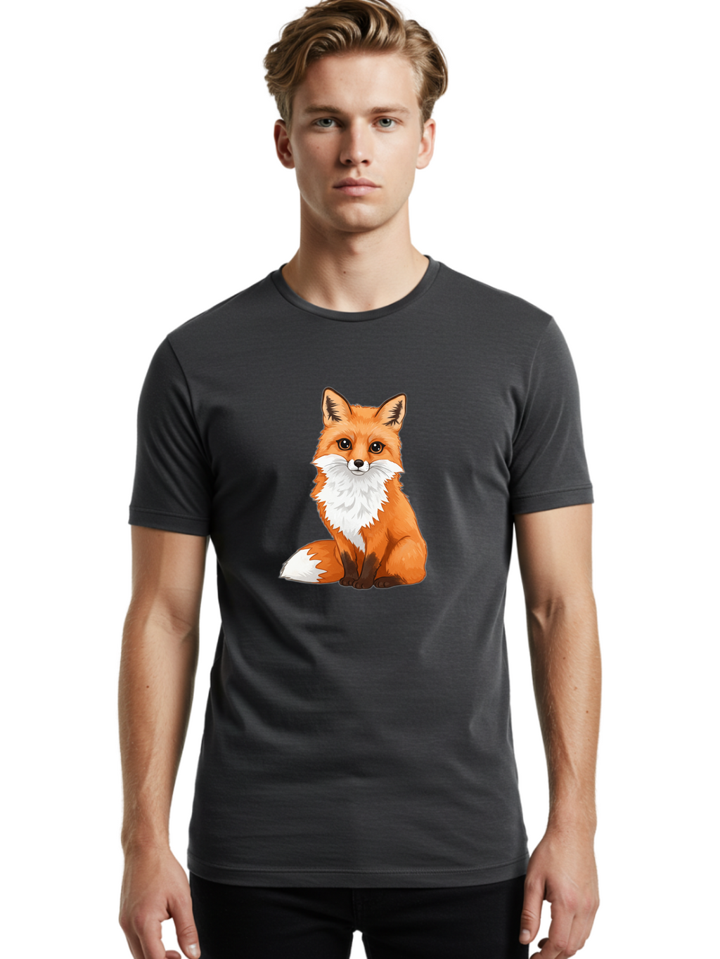 Cartoon-Fox-4 Men'S Graphic Tee, 100% Cotton, Comfortable Casual Summer Wear, Machine Washable, Vintage Camera, Old Camera, Antique Camera, Black Camera, Classic Photography, Photography Equipment, Nostalgic Device, Film Camera, Camera Art Bae953