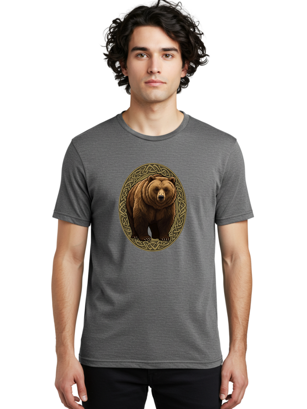 Celtic-Bear-Emblem Men'S Graphic Tee, 100% Cotton, Comfortable Casual Summer Wear, Machine Washable, Vintage Camera, Old Camera, Antique Camera, Black Camera, Classic Photography, Photography Equipment, Nostalgic Device, Film Camera, Bae956