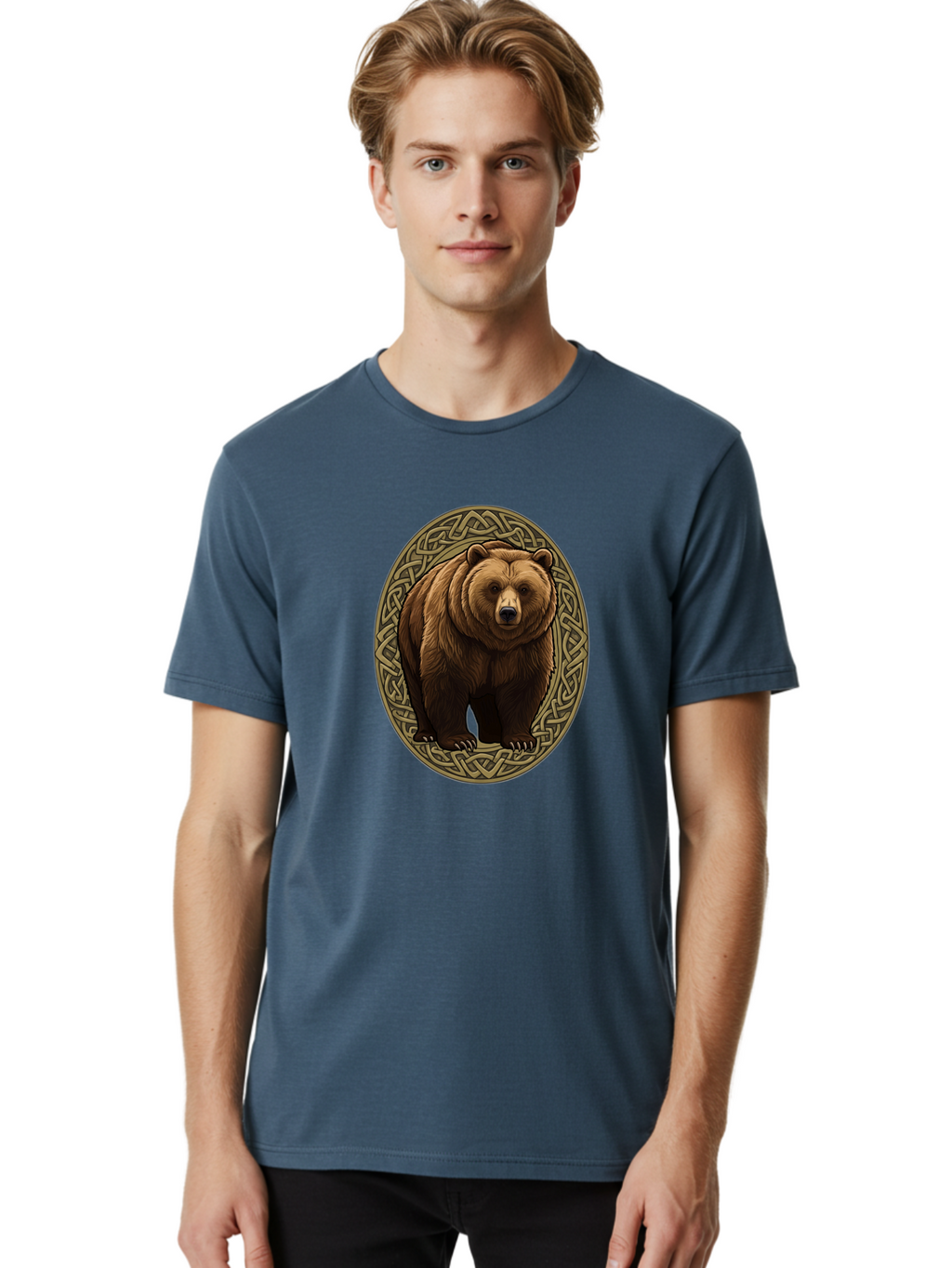 Celtic-Bear-Emblem Men'S Graphic Tee, 100% Cotton, Comfortable Casual Summer Wear, Machine Washable, Vintage Camera, Old Camera, Antique Camera, Black Camera, Classic Photography, Photography Equipment, Nostalgic Device, Film Camera, Bae956