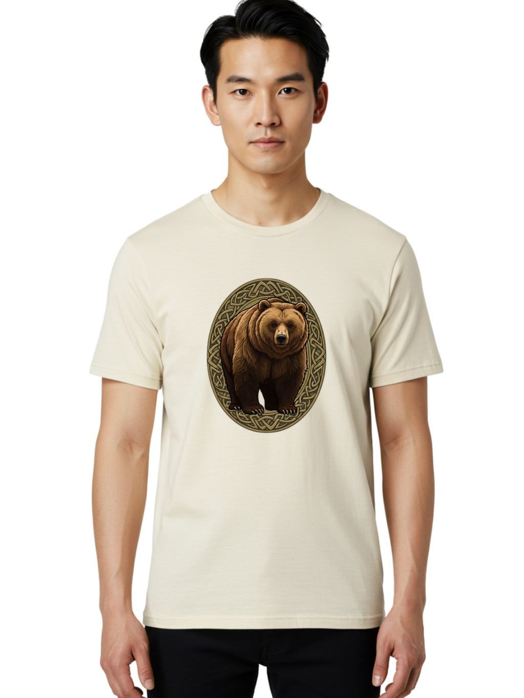 Celtic-Bear-Emblem Men'S Graphic Tee, 100% Cotton, Comfortable Casual Summer Wear, Machine Washable, Vintage Camera, Old Camera, Antique Camera, Black Camera, Classic Photography, Photography Equipment, Nostalgic Device, Film Camera, Bae956