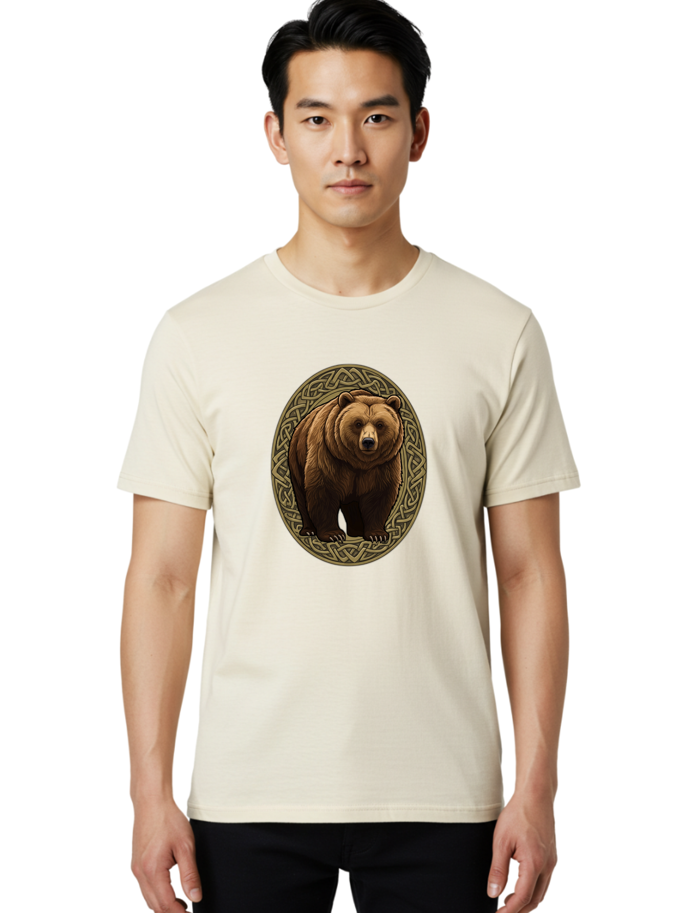 Celtic-Bear-Emblem Men'S Graphic Tee, 100% Cotton, Comfortable Casual Summer Wear, Machine Washable, Vintage Camera, Old Camera, Antique Camera, Black Camera, Classic Photography, Photography Equipment, Nostalgic Device, Film Camera, Bae956