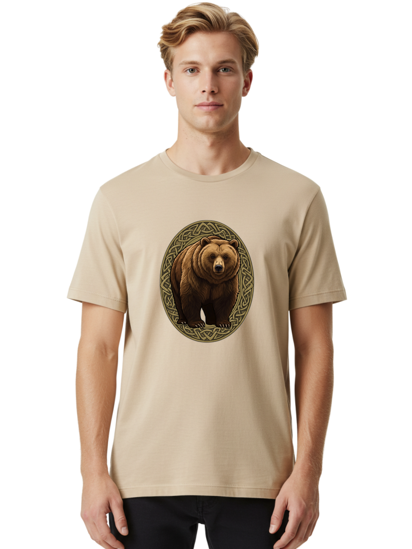 Celtic-Bear-Emblem Men'S Graphic Tee, 100% Cotton, Comfortable Casual Summer Wear, Machine Washable, Vintage Camera, Old Camera, Antique Camera, Black Camera, Classic Photography, Photography Equipment, Nostalgic Device, Film Camera, Bae956