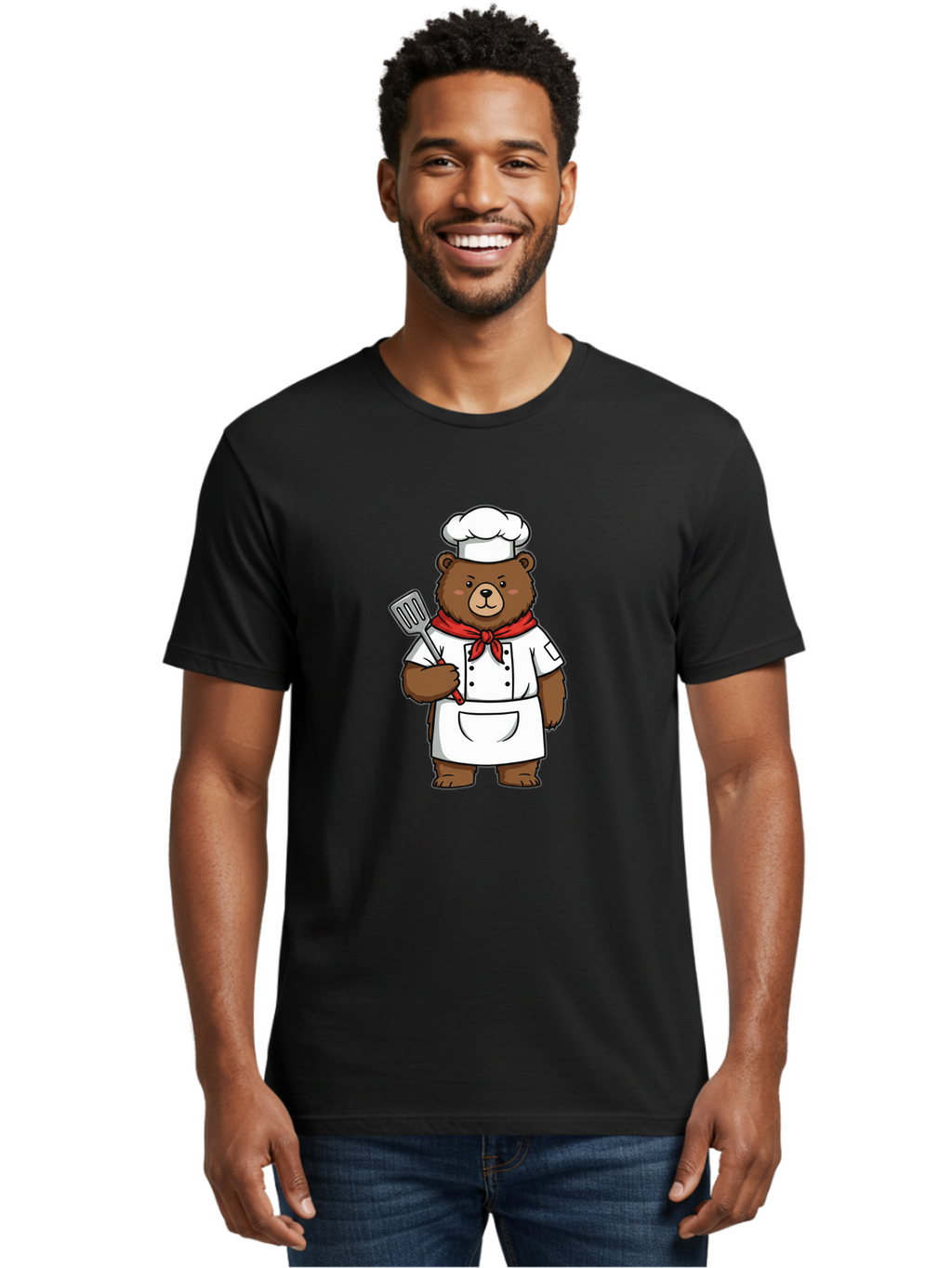 Chef-Bear-1 Men'S Graphic Tee, 100% Cotton, Comfortable Casual Summer Wear, Machine Washable, Vintage Camera, Old Camera, Antique Camera, Black Camera, Classic Photography, Photography Equipment, Nostalgic Device, Film Camera, Camera Art Bae960