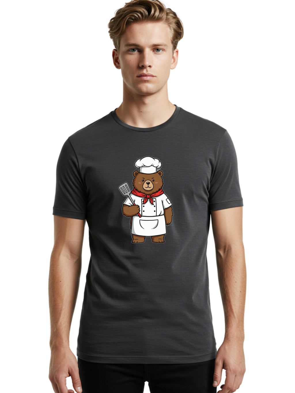 Chef-Bear-1 Men'S Graphic Tee, 100% Cotton, Comfortable Casual Summer Wear, Machine Washable, Vintage Camera, Old Camera, Antique Camera, Black Camera, Classic Photography, Photography Equipment, Nostalgic Device, Film Camera, Camera Art Bae960