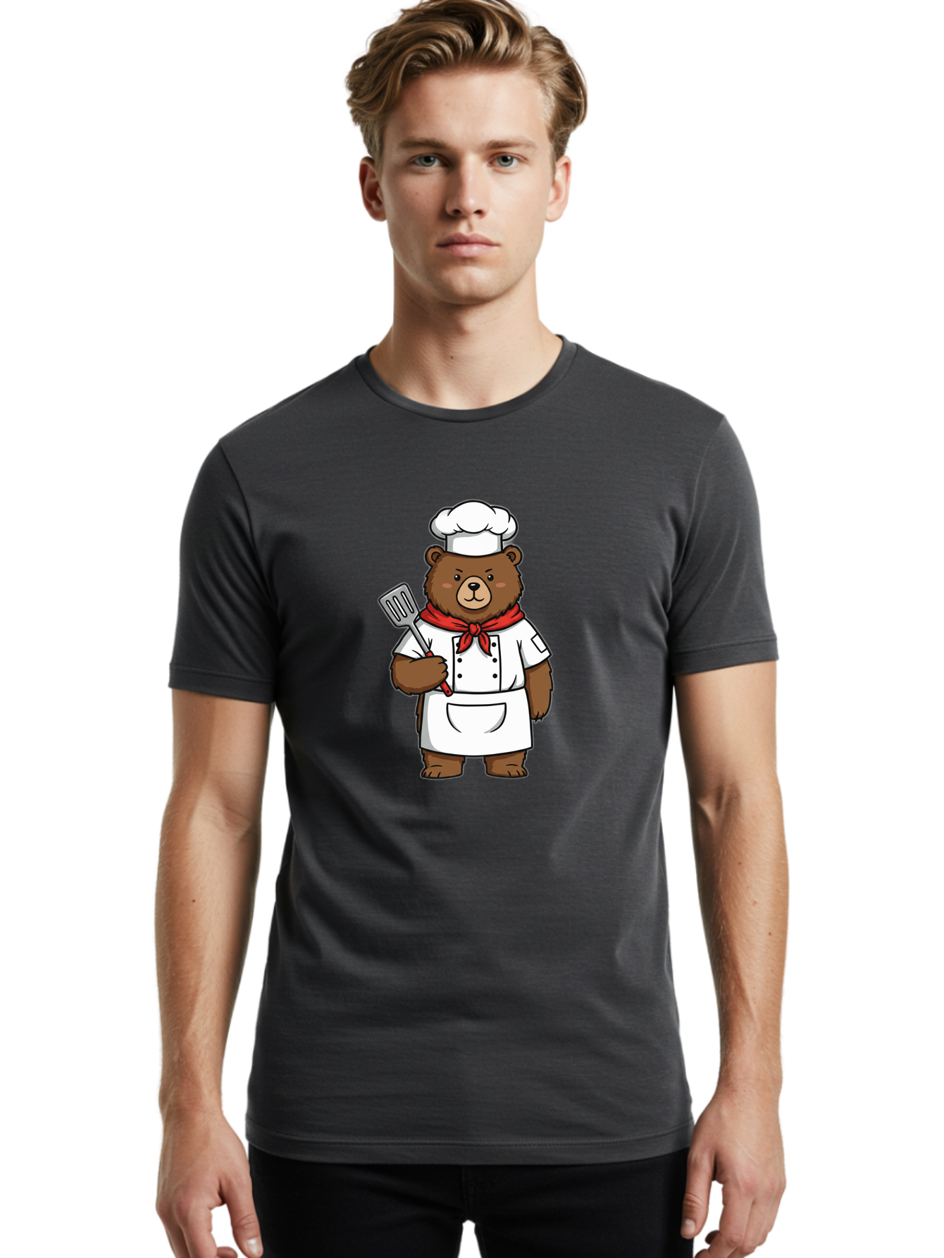 Chef-Bear-1 Men'S Graphic Tee, 100% Cotton, Comfortable Casual Summer Wear, Machine Washable, Vintage Camera, Old Camera, Antique Camera, Black Camera, Classic Photography, Photography Equipment, Nostalgic Device, Film Camera, Camera Art Bae960