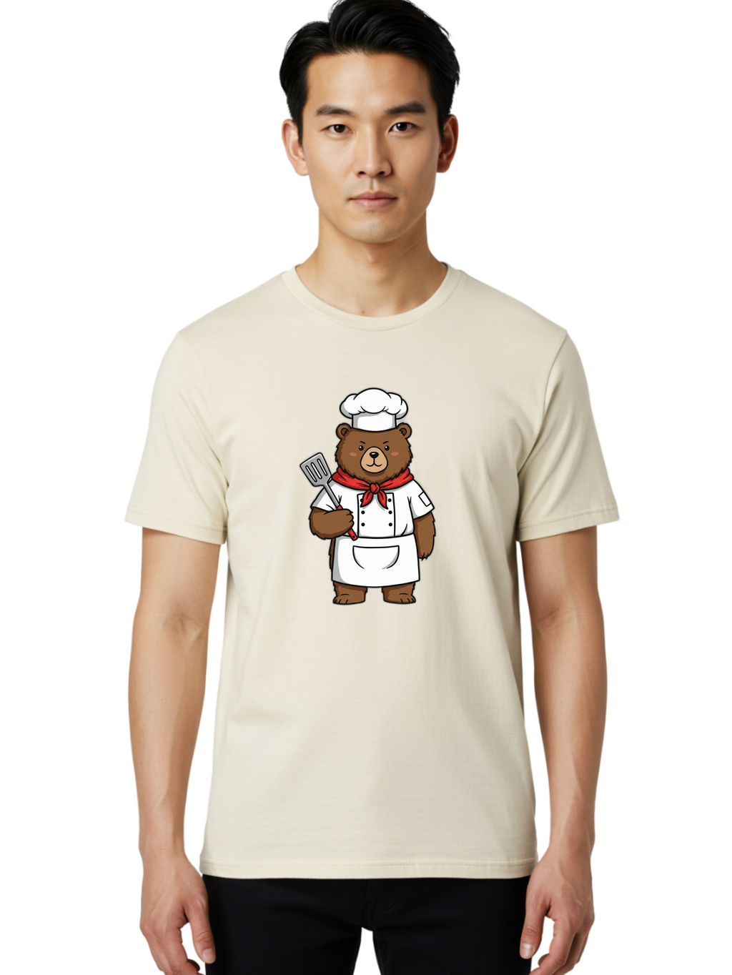 Chef-Bear-1 Men'S Graphic Tee, 100% Cotton, Comfortable Casual Summer Wear, Machine Washable, Vintage Camera, Old Camera, Antique Camera, Black Camera, Classic Photography, Photography Equipment, Nostalgic Device, Film Camera, Camera Art Bae960