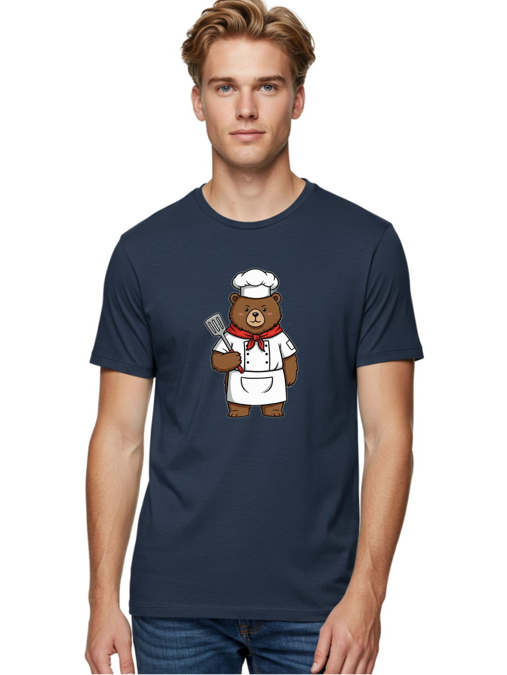 Chef-Bear-1 Men'S Graphic Tee, 100% Cotton, Comfortable Casual Summer Wear, Machine Washable, Vintage Camera, Old Camera, Antique Camera, Black Camera, Classic Photography, Photography Equipment, Nostalgic Device, Film Camera, Camera Art Bae960