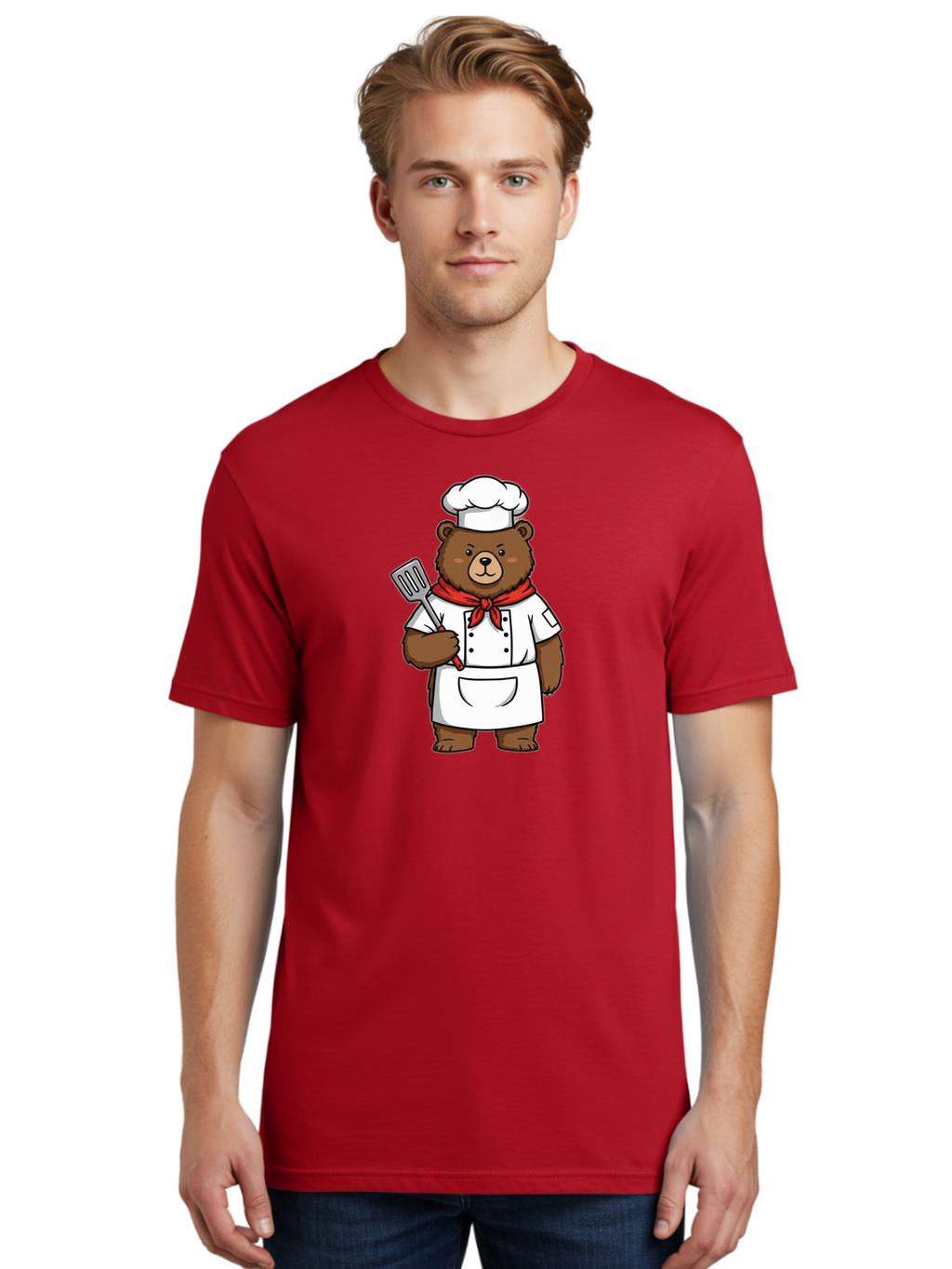 Chef-Bear-1 Men'S Graphic Tee, 100% Cotton, Comfortable Casual Summer Wear, Machine Washable, Vintage Camera, Old Camera, Antique Camera, Black Camera, Classic Photography, Photography Equipment, Nostalgic Device, Film Camera, Camera Art Bae960