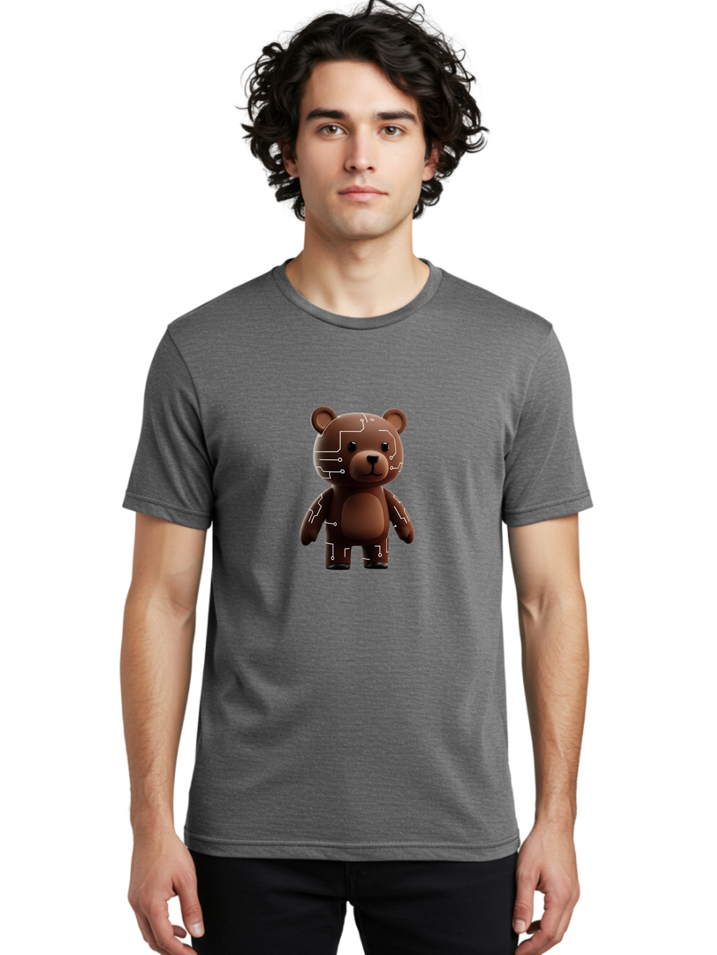 Circuit-Bear-1 Men'S Graphic Tee, 100% Cotton, Comfortable Casual Summer Wear, Machine Washable, Vintage Camera, Old Camera, Antique Camera, Black Camera, Classic Photography, Photography Equipment, Nostalgic Device, Film Camera, Camera Art Bae965