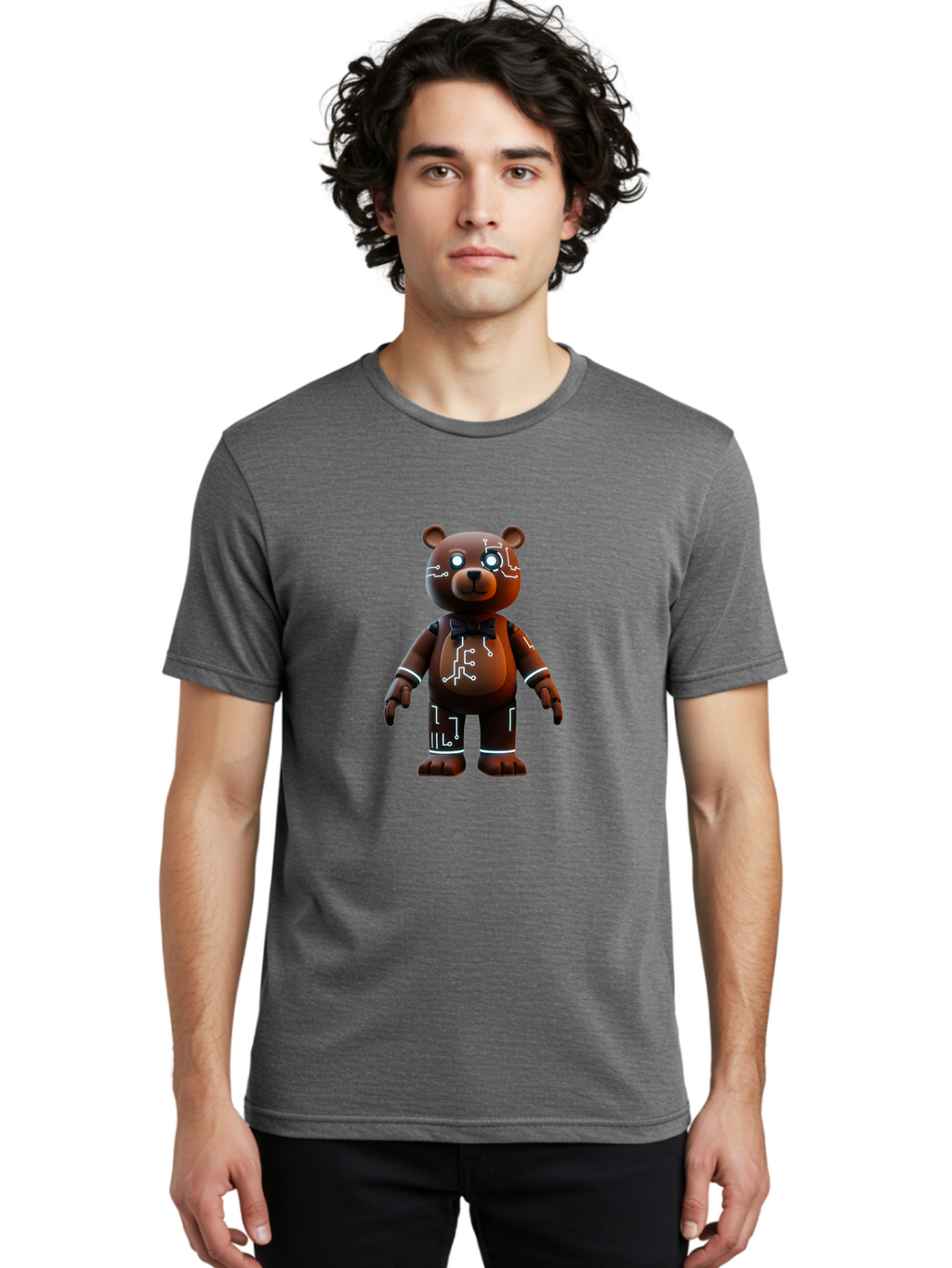 Circuit-Bear-2 Men'S Graphic Tee, 100% Cotton, Comfortable Casual Summer Wear, Machine Washable, Vintage Camera, Old Camera, Antique Camera, Black Camera, Classic Photography, Photography Equipment, Nostalgic Device, Film Camera, Camera Art Bae966
