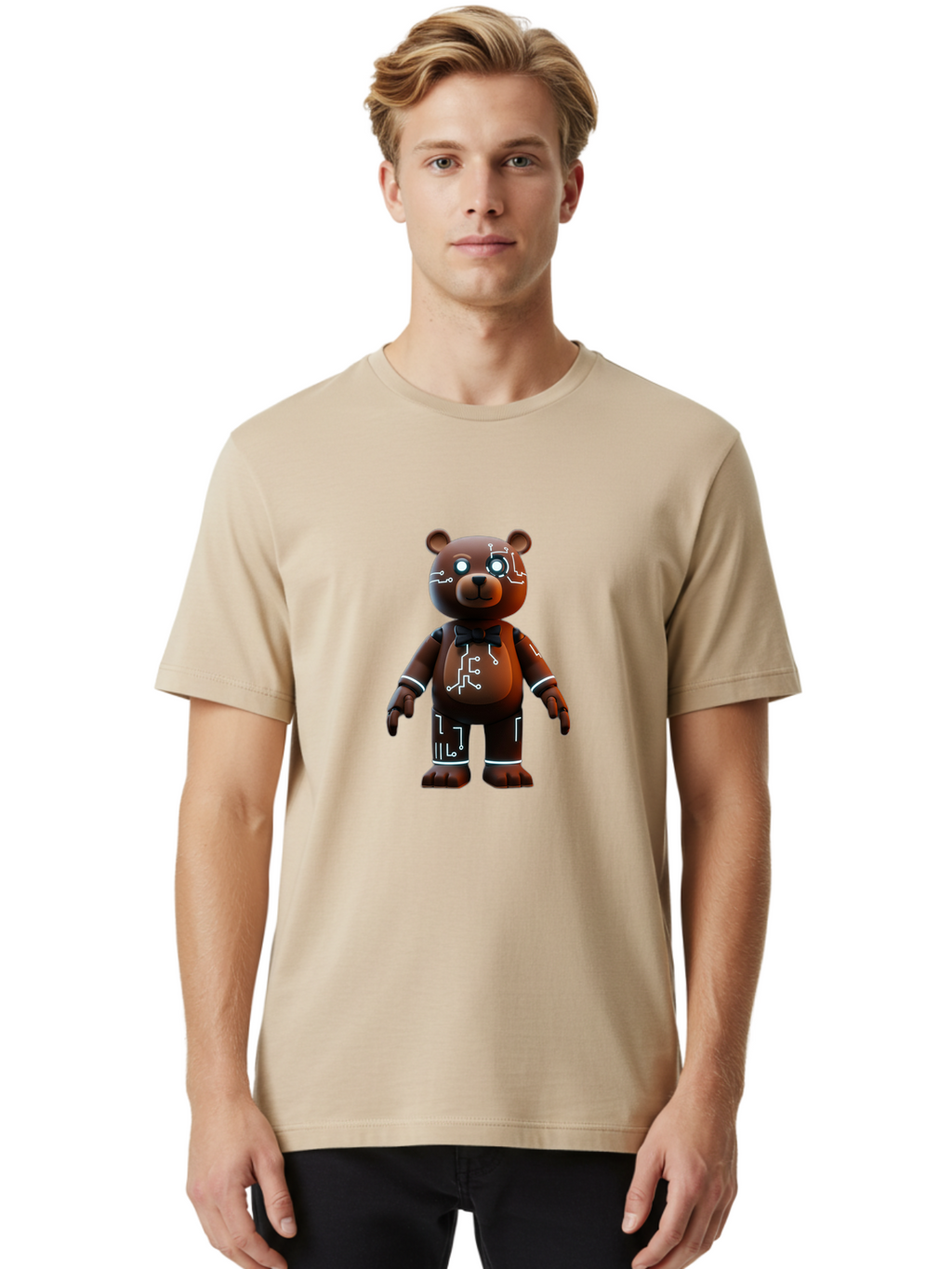 Circuit-Bear-2 Men'S Graphic Tee, 100% Cotton, Comfortable Casual Summer Wear, Machine Washable, Vintage Camera, Old Camera, Antique Camera, Black Camera, Classic Photography, Photography Equipment, Nostalgic Device, Film Camera, Camera Art Bae966