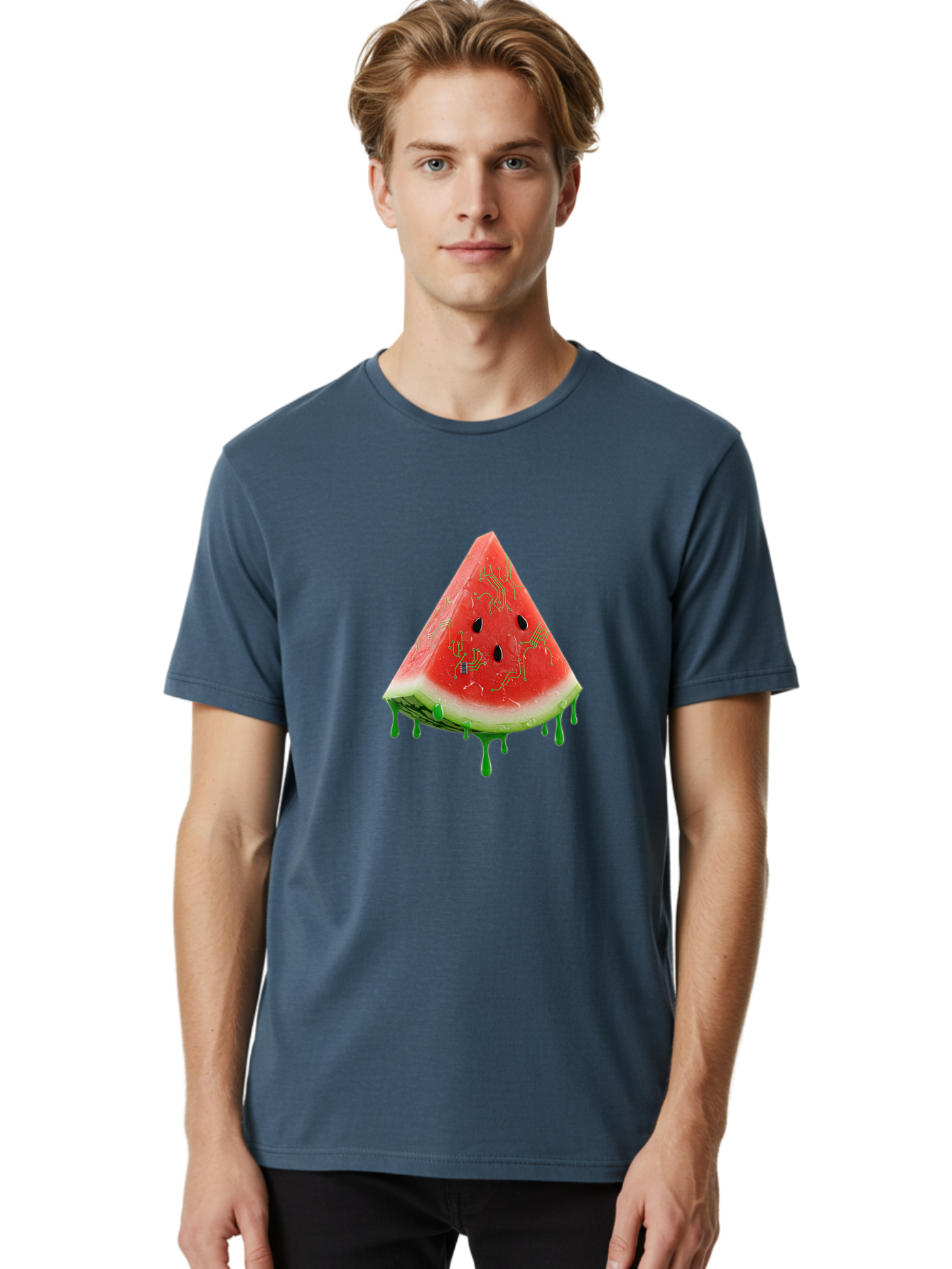 Circuit-Watermelon-Slice Men'S Graphic Tee, 100% Cotton, Comfortable Casual Summer Wear, Machine Washable, Vintage Camera, Old Camera, Antique Camera, Black Camera, Classic Photography, Photography Equipment, Nostalgic Device, Film Camera, Bae968