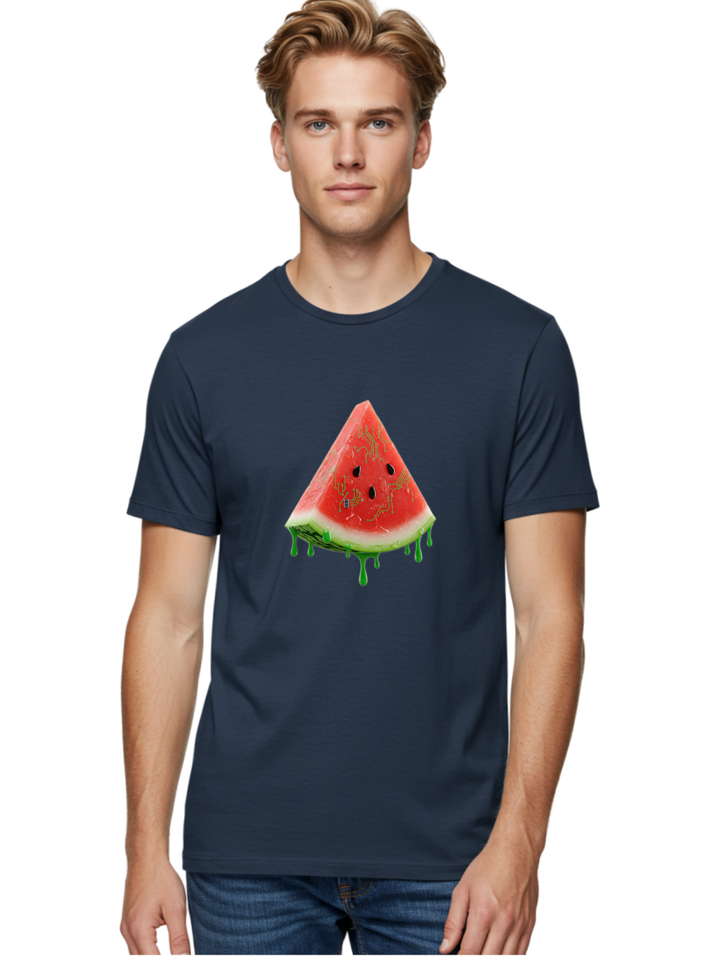 Circuit-Watermelon-Slice Men'S Graphic Tee, 100% Cotton, Comfortable Casual Summer Wear, Machine Washable, Vintage Camera, Old Camera, Antique Camera, Black Camera, Classic Photography, Photography Equipment, Nostalgic Device, Film Camera, Bae968