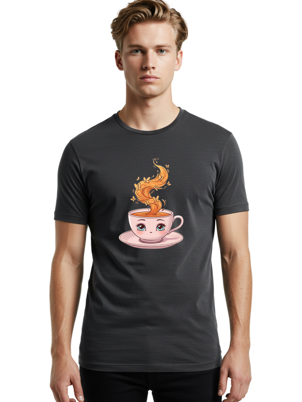 Coffee-Cup Men'S Graphic Tee, 100% Cotton, Comfortable Casual Summer Wear, Machine Washable, Vintage Camera, Old Camera, Antique Camera, Black Camera, Classic Photography, Photography Equipment, Nostalgic Device, Film Camera, Camera Art Bae976