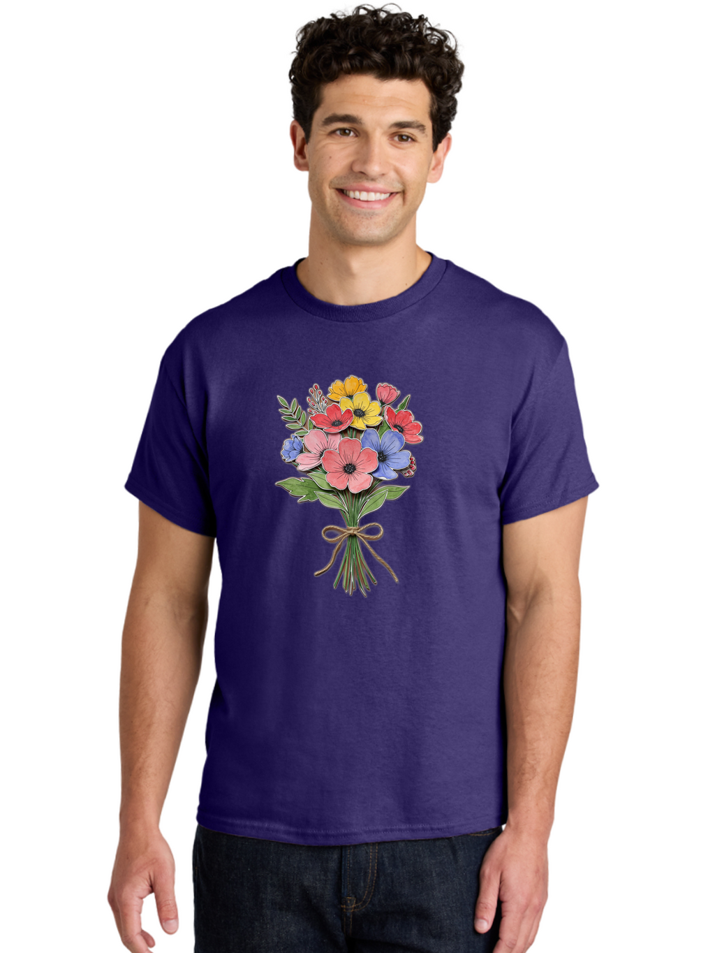 Colorful-Flower-Bouquet Men'S Graphic Tee, 100% Cotton, Comfortable Casual Summer Wear, Machine Washable, Vintage Camera, Old Camera, Antique Camera, Black Camera, Classic Photography, Photography Equipment, Nostalgic Device, Film Camera, Bae979