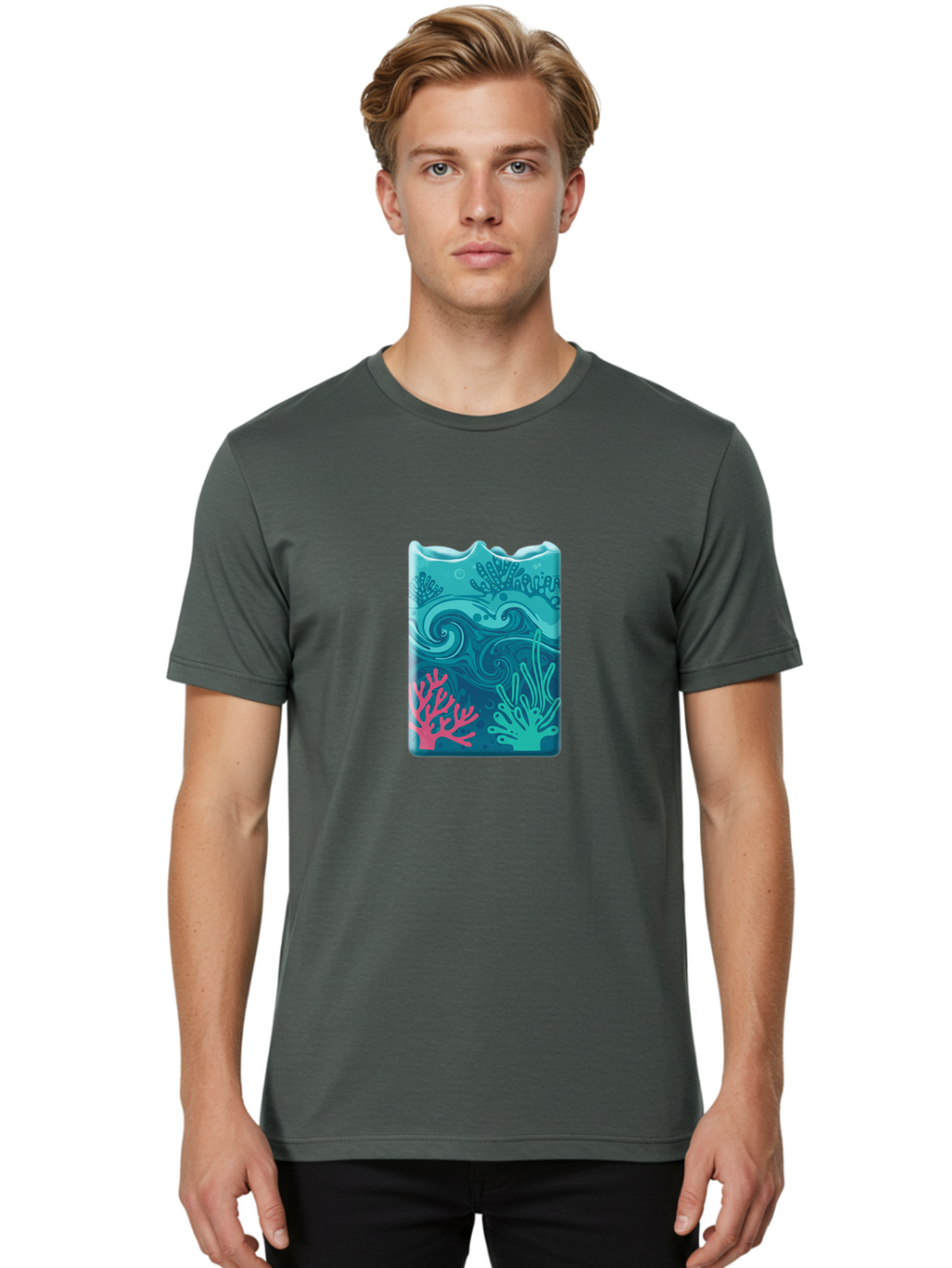 Coral-Reef-Wave Men'S Graphic Tee, 100% Cotton, Comfortable Casual Summer Wear, Machine Washable, Vintage Camera, Old Camera, Antique Camera, Black Camera, Classic Photography, Photography Equipment, Nostalgic Device, Film Camera, Camera Art Bae984