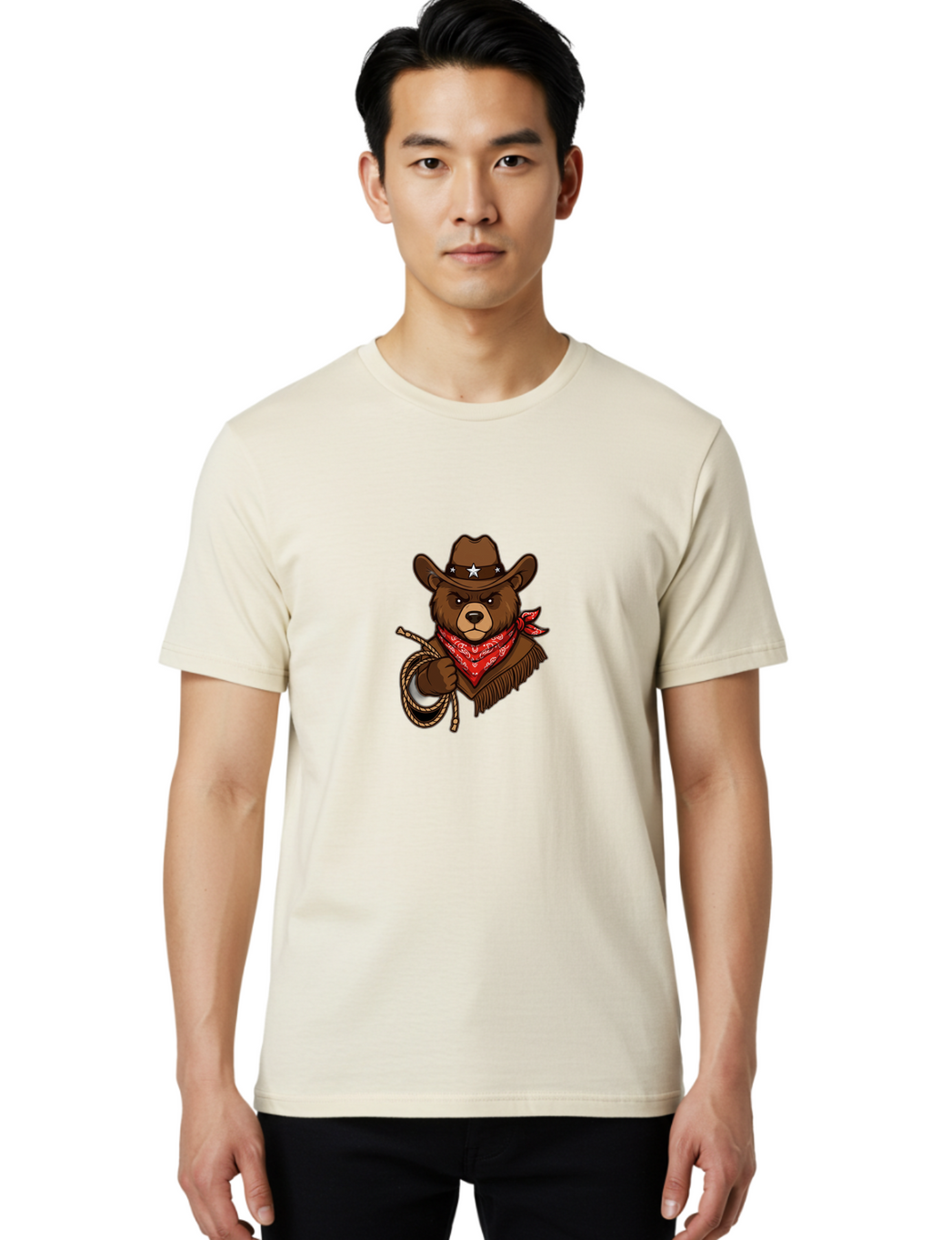 Cowboy-Bear Men'S Graphic Tee, 100% Cotton, Comfortable Casual Summer Wear, Machine Washable, Vintage Camera, Old Camera, Antique Camera, Black Camera, Classic Photography, Photography Equipment, Nostalgic Device, Film Camera, Camera Art Bae986