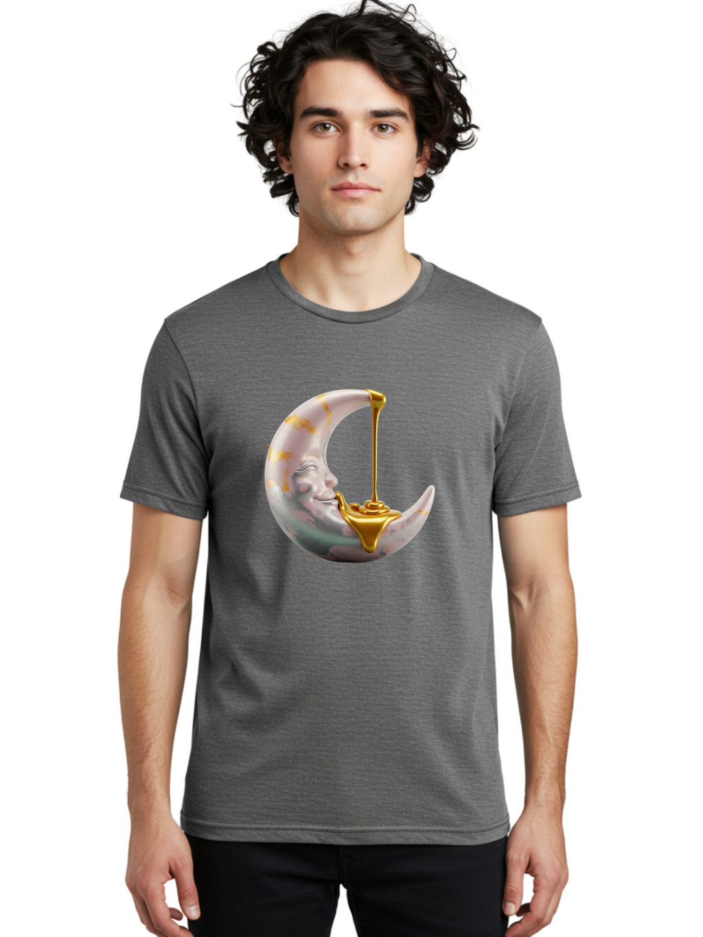 Crescent-Moon-Pouring-Oil Men'S Graphic Tee, 100% Cotton, Comfortable Casual Summer Wear, Machine Washable, Vintage Camera, Old Camera, Antique Camera, Black Camera, Classic Photography, Photography Equipment, Nostalgic Device, Film Camera, Bae988