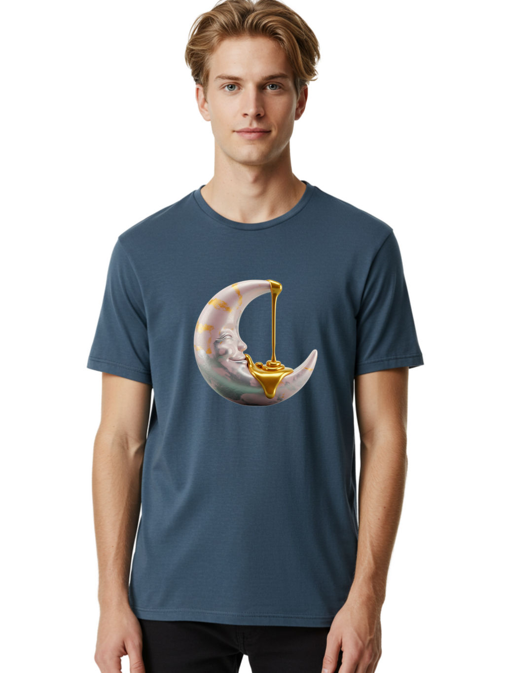 Crescent-Moon-Pouring-Oil Men'S Graphic Tee, 100% Cotton, Comfortable Casual Summer Wear, Machine Washable, Vintage Camera, Old Camera, Antique Camera, Black Camera, Classic Photography, Photography Equipment, Nostalgic Device, Film Camera, Bae988