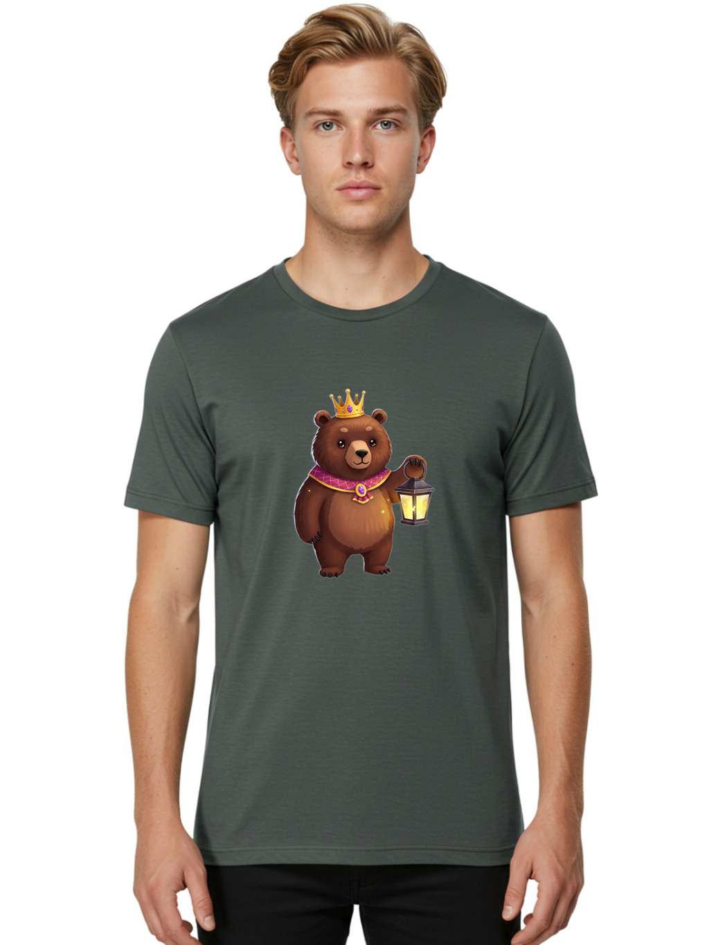 Crowned-Bear-With-Lantern Men'S Graphic Tee, 100% Cotton, Comfortable Casual Summer Wear, Machine Washable, Vintage Camera, Old Camera, Antique Camera, Black Camera, Classic Photography, Photography Equipment, Nostalgic Device, Film Camera, Bae989