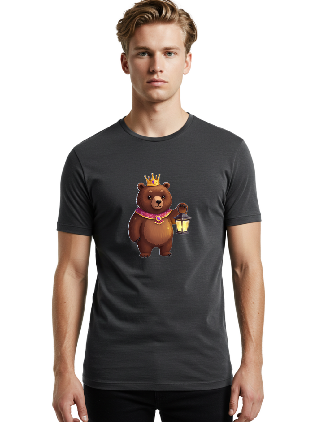 Crowned-Bear-With-Lantern Men'S Graphic Tee, 100% Cotton, Comfortable Casual Summer Wear, Machine Washable, Vintage Camera, Old Camera, Antique Camera, Black Camera, Classic Photography, Photography Equipment, Nostalgic Device, Film Camera, Bae989
