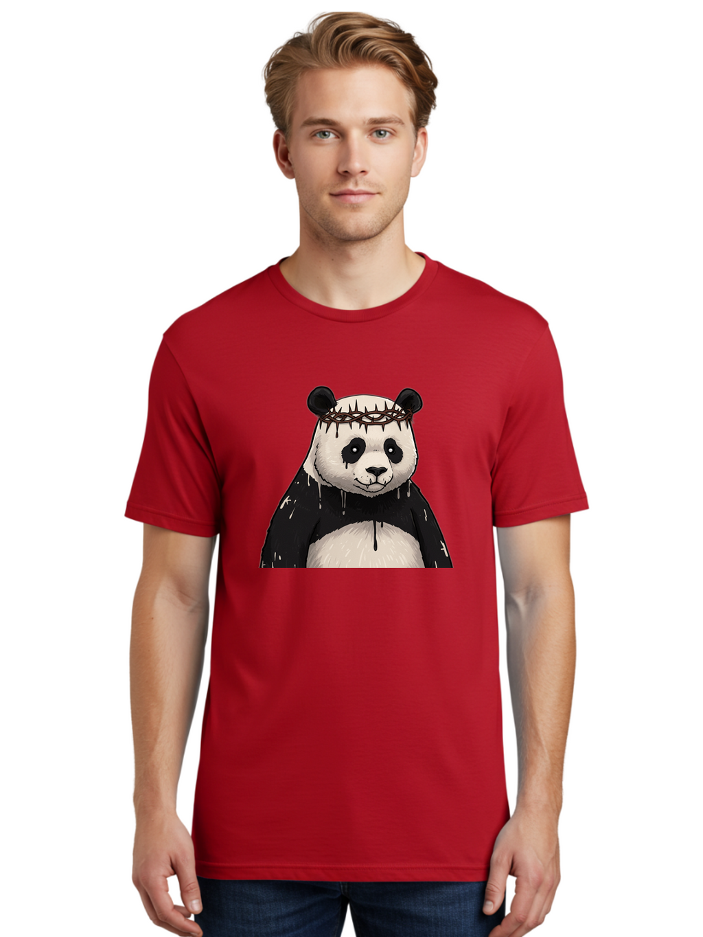 Crowned-Panda-1 Men'S Graphic Tee, 100% Cotton, Comfortable Casual Summer Wear, Machine Washable, Vintage Camera, Old Camera, Antique Camera, Black Camera, Classic Photography, Photography Equipment, Nostalgic Device, Film Camera, Camera Art Bae990