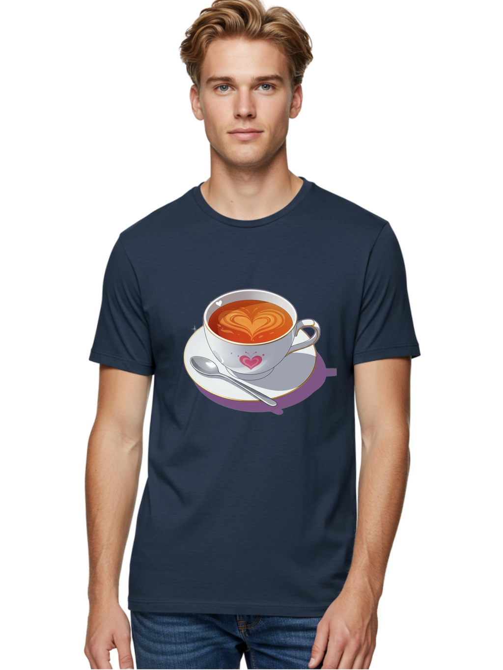 Cup-Of-Coffee-With-Heart Men'S Graphic Tee, 100% Cotton, Comfortable Casual Summer Wear, Machine Washable, Vintage Camera, Old Camera, Antique Camera, Black Camera, Classic Photography, Photography Equipment, Nostalgic Device, Film Camera, Bae995
