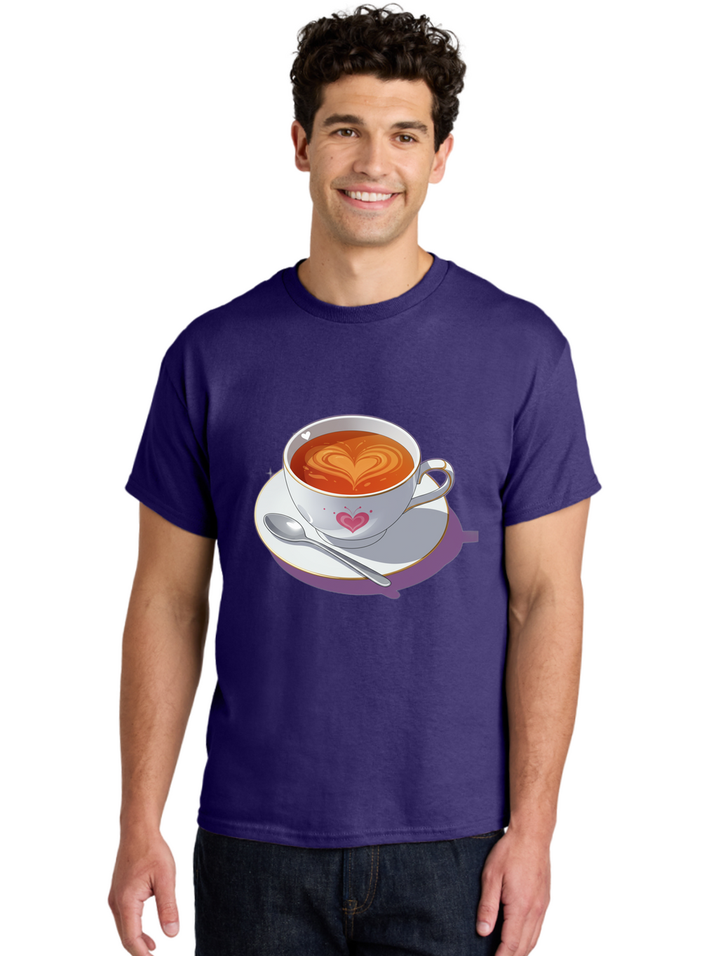 Cup-Of-Coffee-With-Heart Men'S Graphic Tee, 100% Cotton, Comfortable Casual Summer Wear, Machine Washable, Vintage Camera, Old Camera, Antique Camera, Black Camera, Classic Photography, Photography Equipment, Nostalgic Device, Film Camera, Bae995