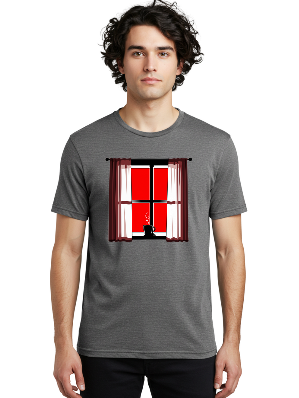 Cup-On-Windowsill Men'S Graphic Tee, 100% Cotton, Comfortable Casual Summer Wear, Machine Washable, Vintage Camera, Old Camera, Antique Camera, Black Camera, Classic Photography, Photography Equipment, Nostalgic Device, Film Camera, Camera Art Bae998