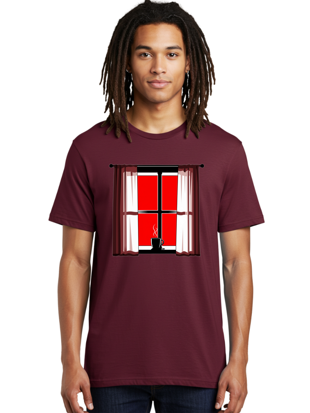 Cup-On-Windowsill Men'S Graphic Tee, 100% Cotton, Comfortable Casual Summer Wear, Machine Washable, Vintage Camera, Old Camera, Antique Camera, Black Camera, Classic Photography, Photography Equipment, Nostalgic Device, Film Camera, Camera Art Bae998