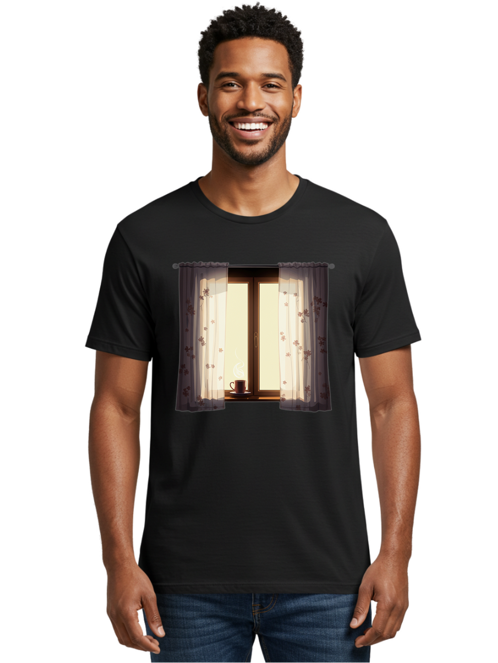 Curtains-Coffee-Cup Men'S Graphic Tee, 100% Cotton, Comfortable Casual Summer Wear, Machine Washable, Vintage Camera, Old Camera, Antique Camera, Black Camera, Classic Photography, Photography Equipment, Nostalgic Device, Film Camera, Bae999