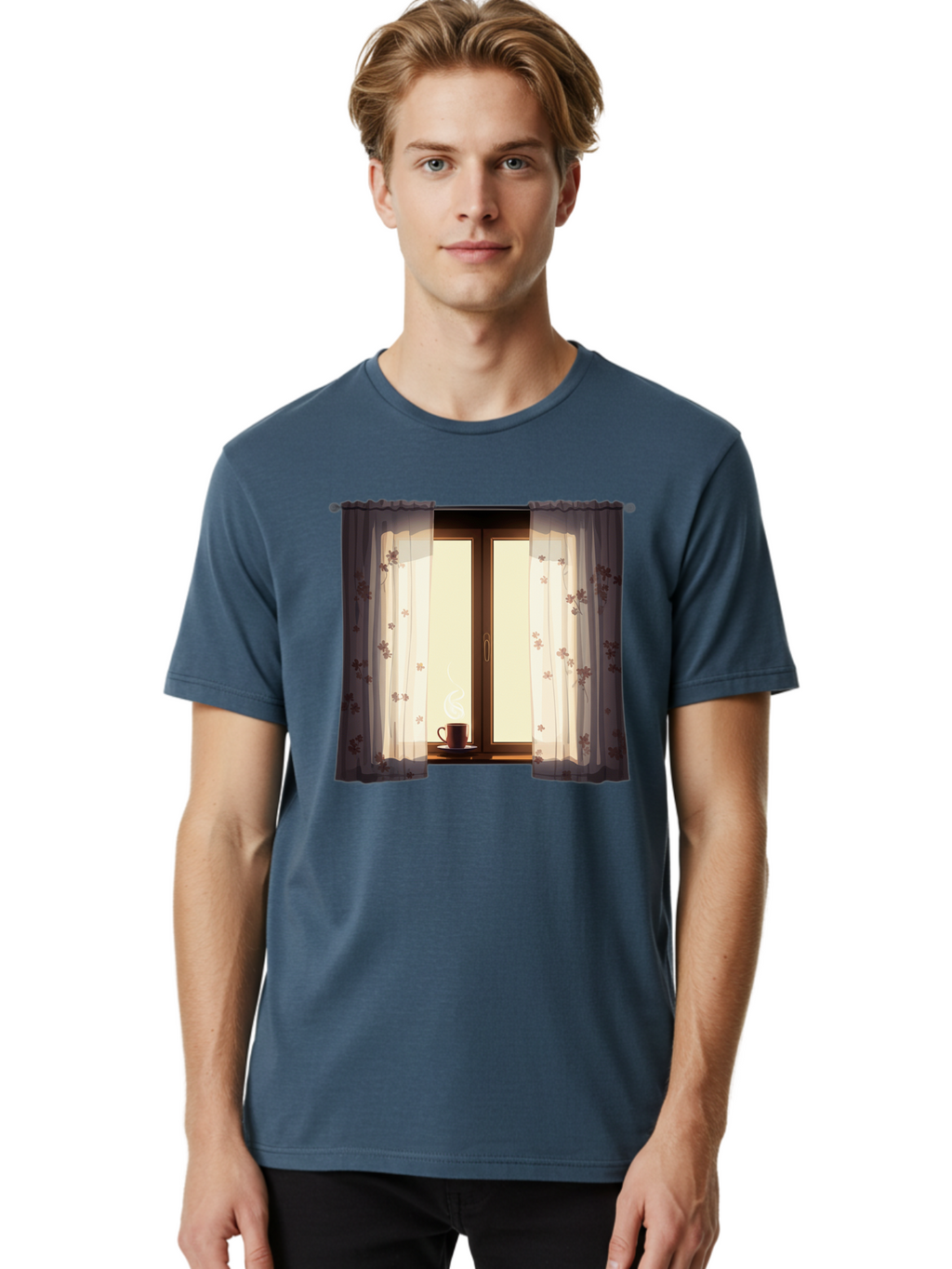 Curtains-Coffee-Cup Men'S Graphic Tee, 100% Cotton, Comfortable Casual Summer Wear, Machine Washable, Vintage Camera, Old Camera, Antique Camera, Black Camera, Classic Photography, Photography Equipment, Nostalgic Device, Film Camera, Bae999