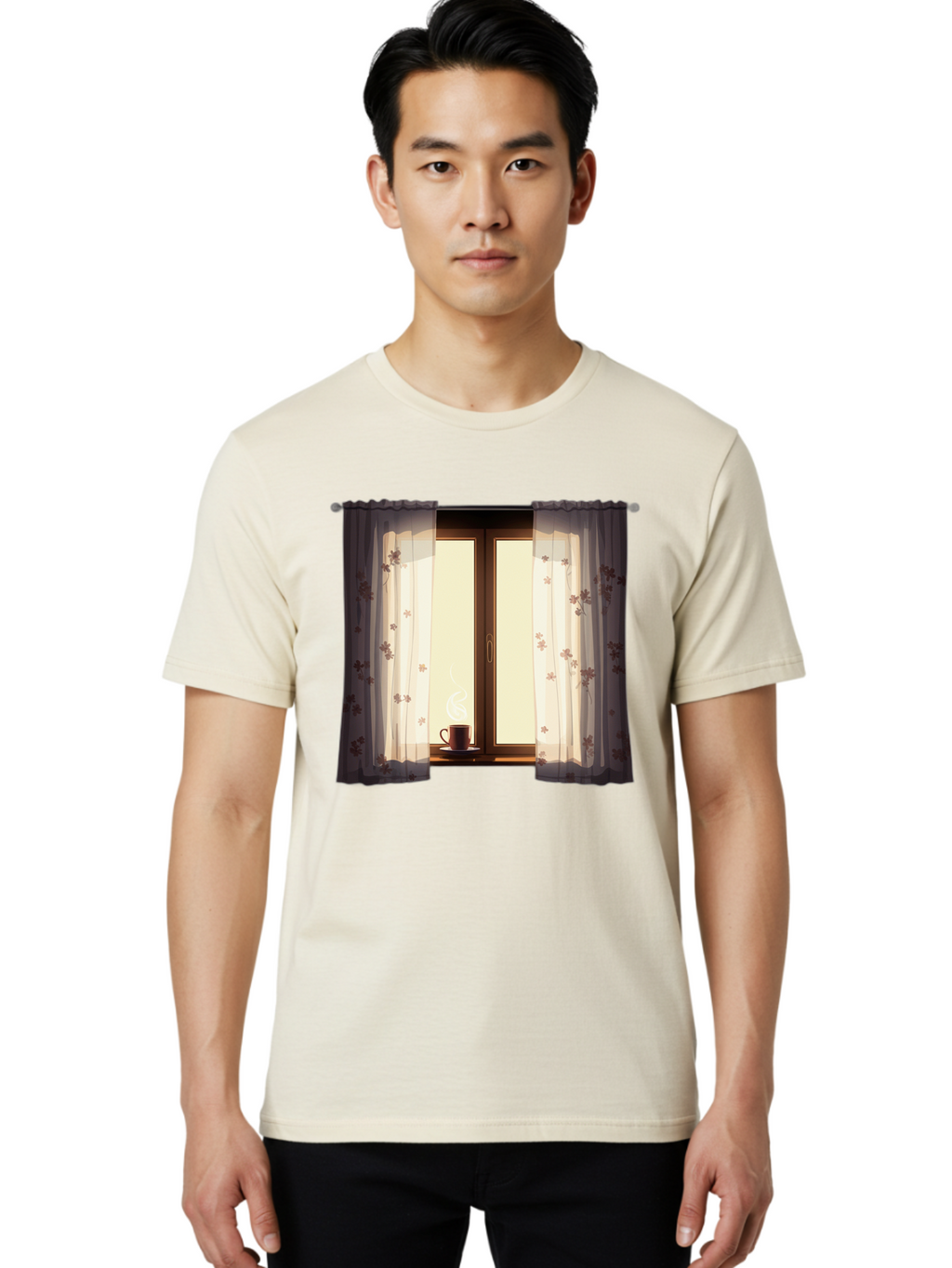 Curtains-Coffee-Cup Men'S Graphic Tee, 100% Cotton, Comfortable Casual Summer Wear, Machine Washable, Vintage Camera, Old Camera, Antique Camera, Black Camera, Classic Photography, Photography Equipment, Nostalgic Device, Film Camera, Bae999
