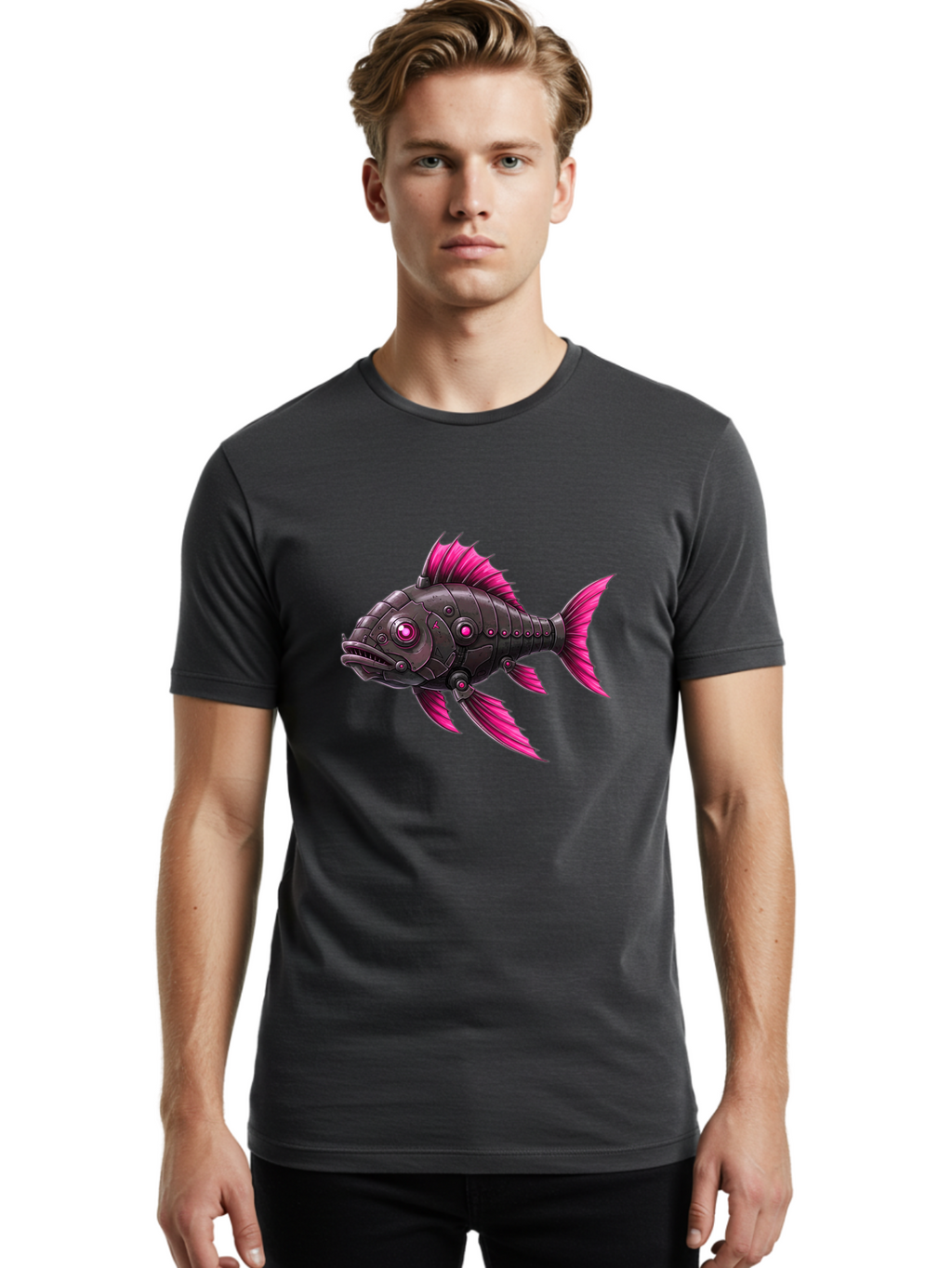 Cyber-Fish Men'S Graphic Tee, 100% Cotton, Comfortable Casual Summer Wear, Machine Washable, Vintage Camera, Old Camera, Antique Camera, Black Camera, Classic Photography, Photography Equipment, Nostalgic Device, Film Camera, Camera Art Baf006